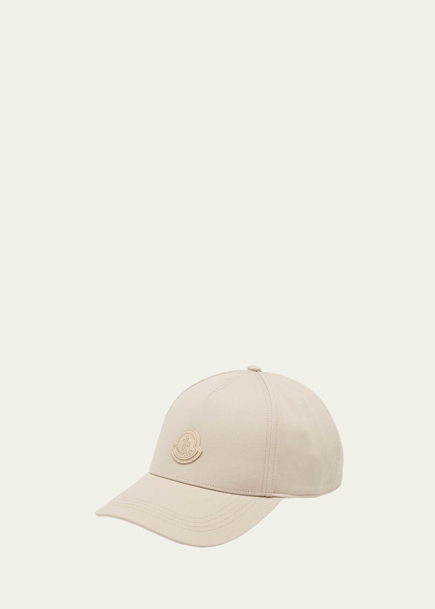 Moncler Men s Gabardine Leather Patch Baseball Cap Bergdorf Goodman