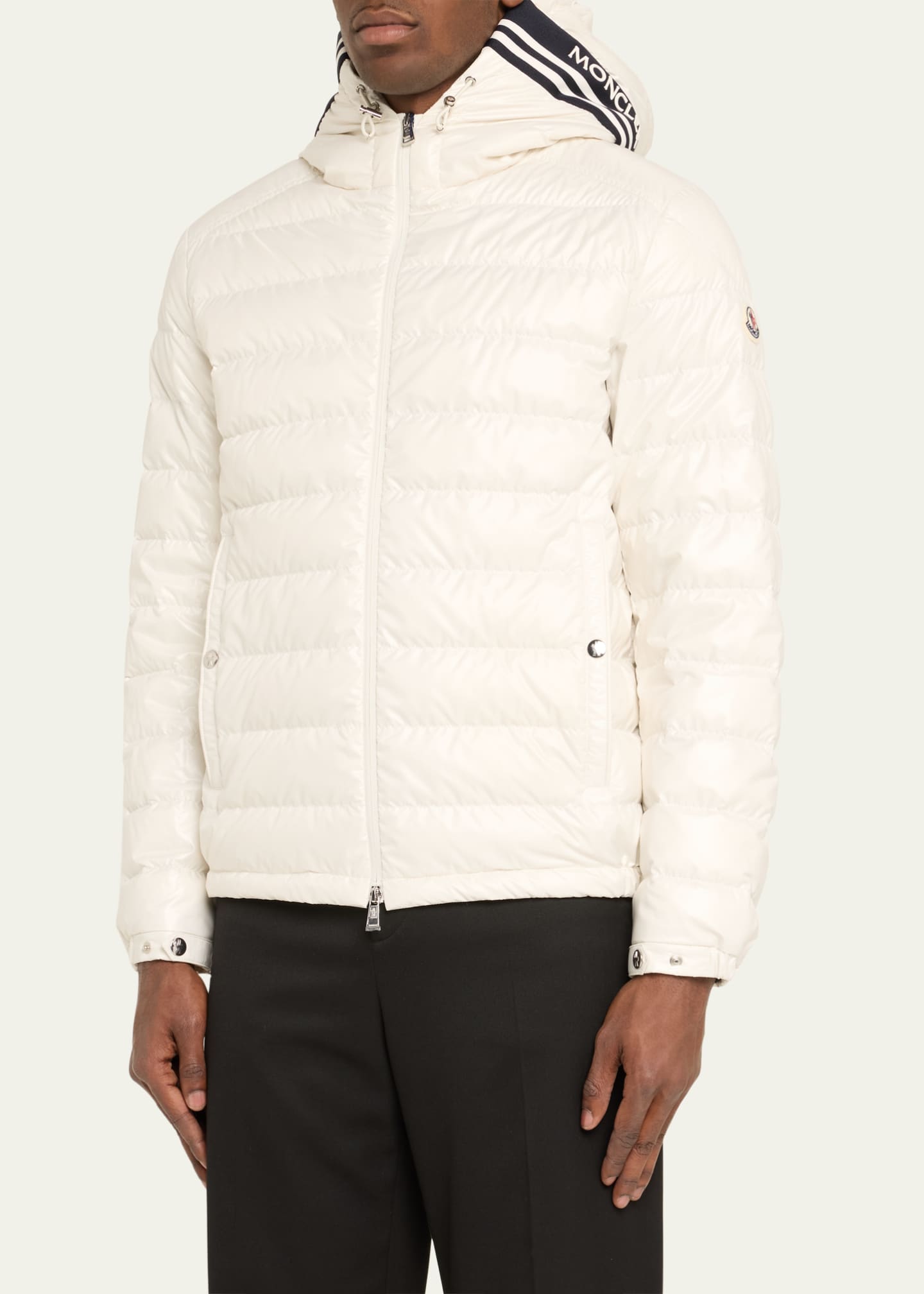 Moncler white coat mens clearance