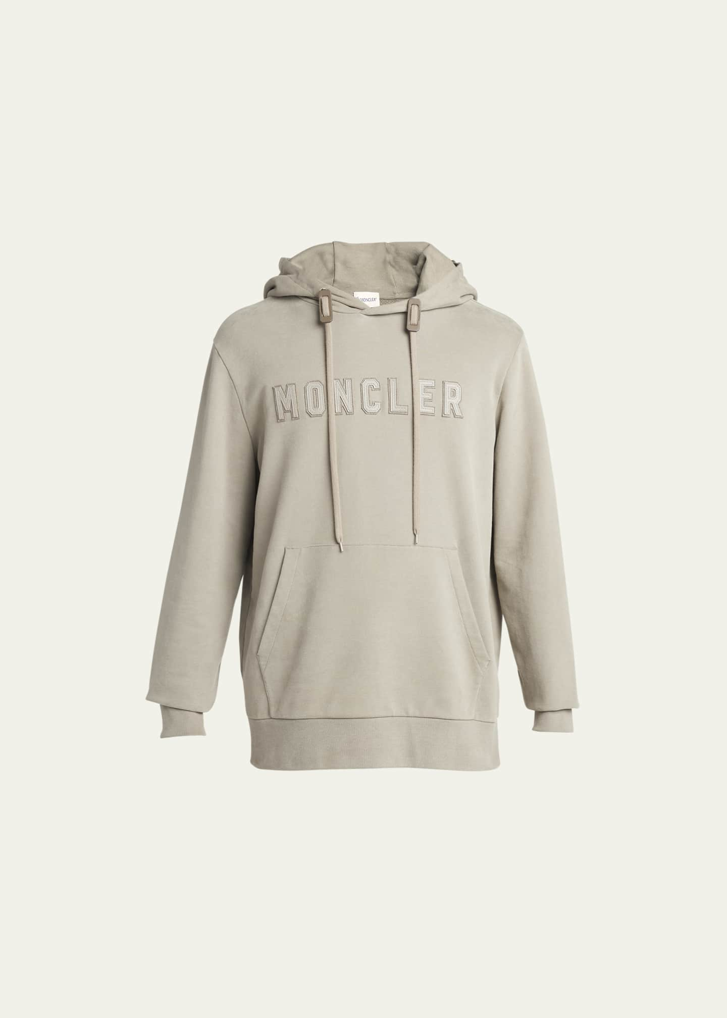 Moncler Men's Logo-Embroidered Drawstring Hoodie - Bergdorf Goodman