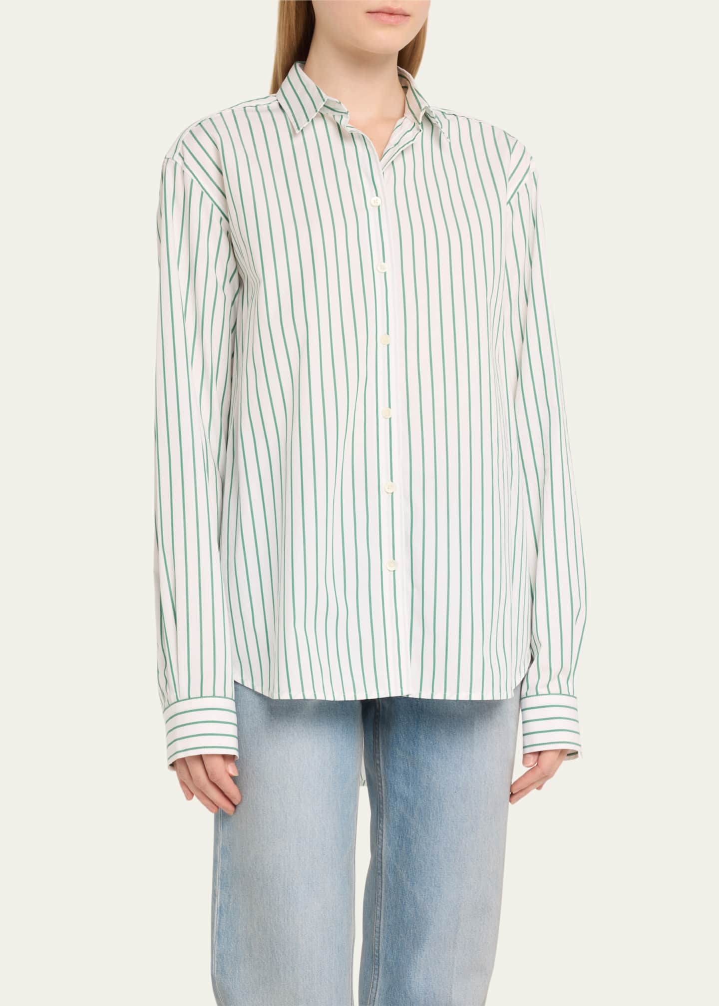 Toteme Signature Stripe Poplin Oversized Button Up Shirt - Bergdorf Goodman