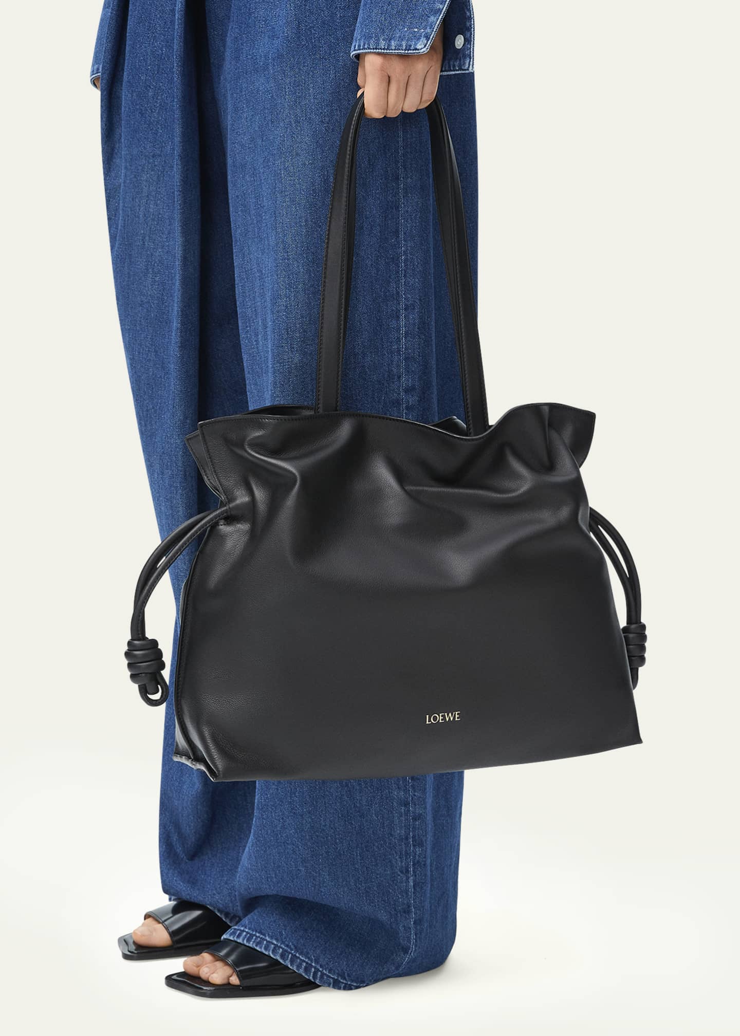 Loewe Flamenco Large Clutch Bag in Napa Leather with Golden Foil