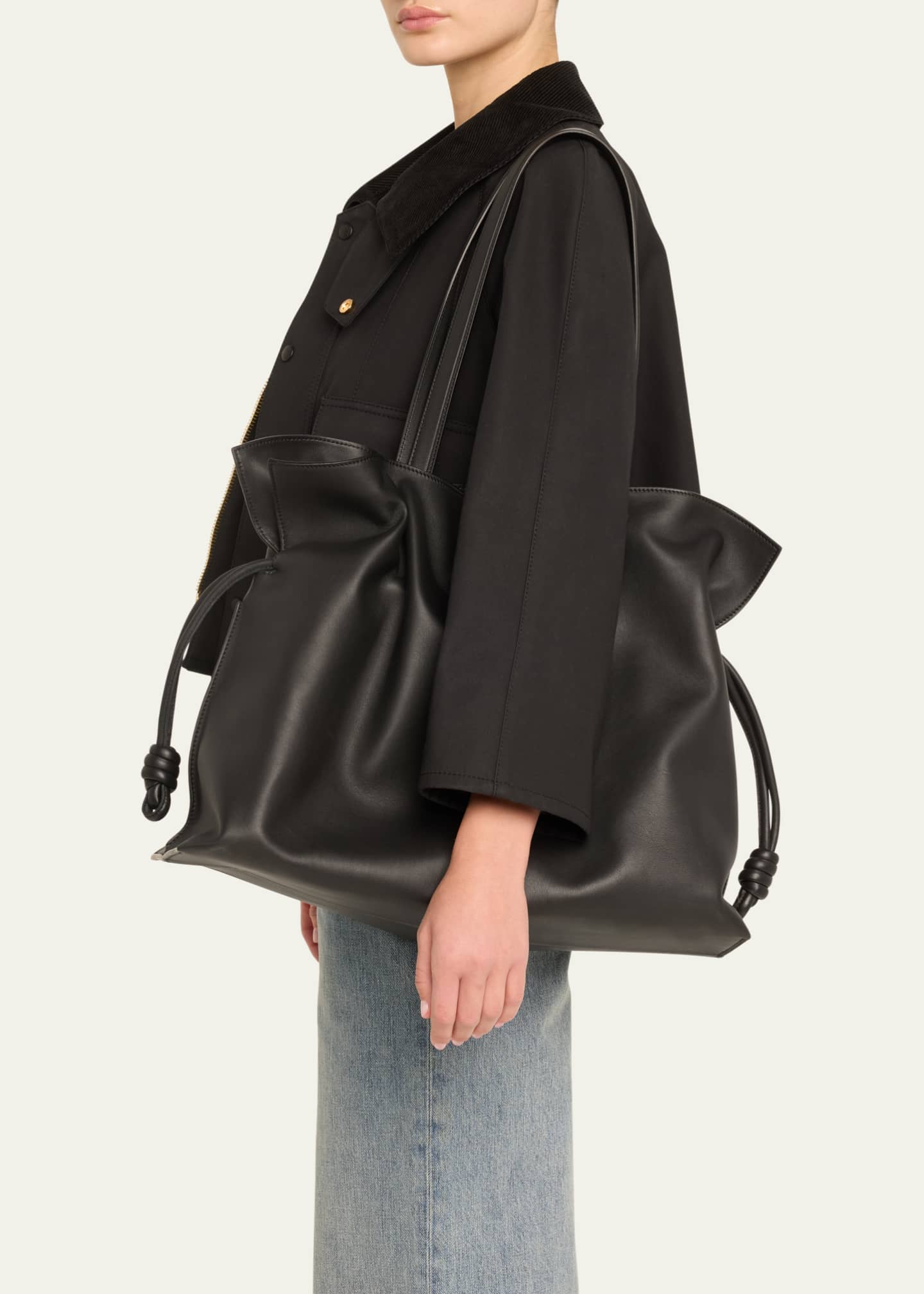 Loewe Flamenco XL Clutch Bag in Napa Leather with Golden Foil Anagram Image 2 of 6