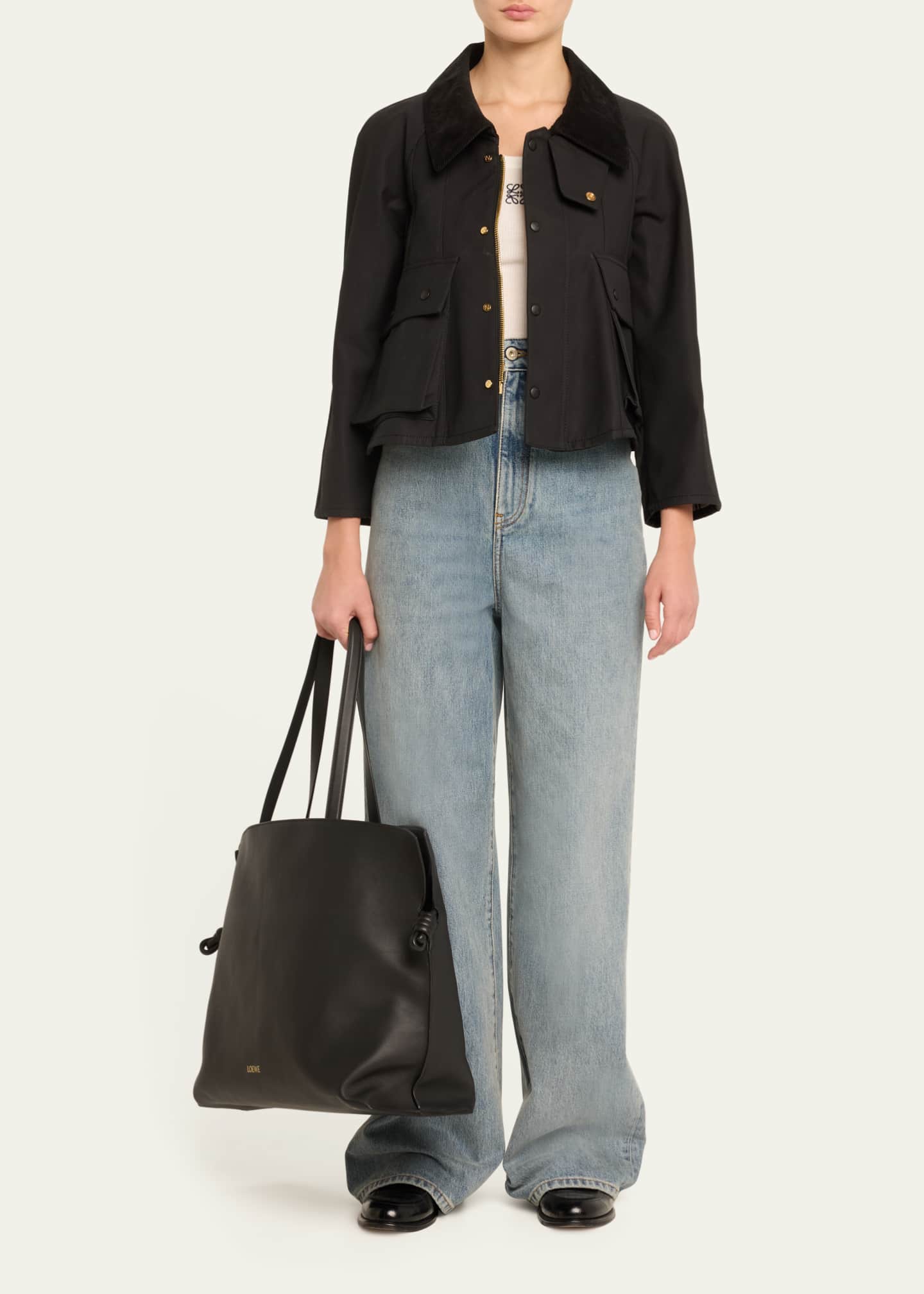 Loewe Flamenco XL Clutch Bag in Napa Leather with Golden Foil Anagram Image 5 of 6