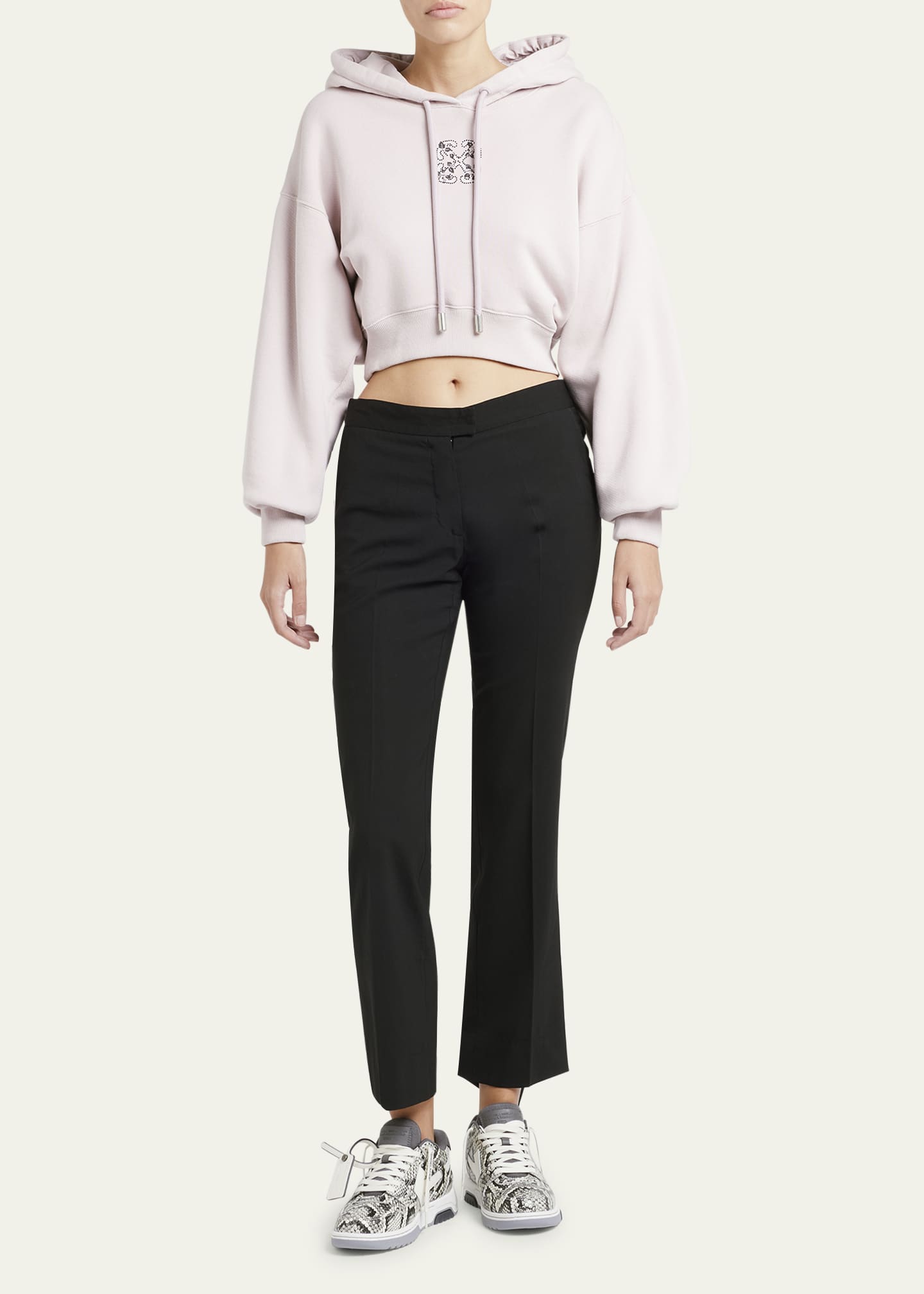 Off white crop clearance hoodie