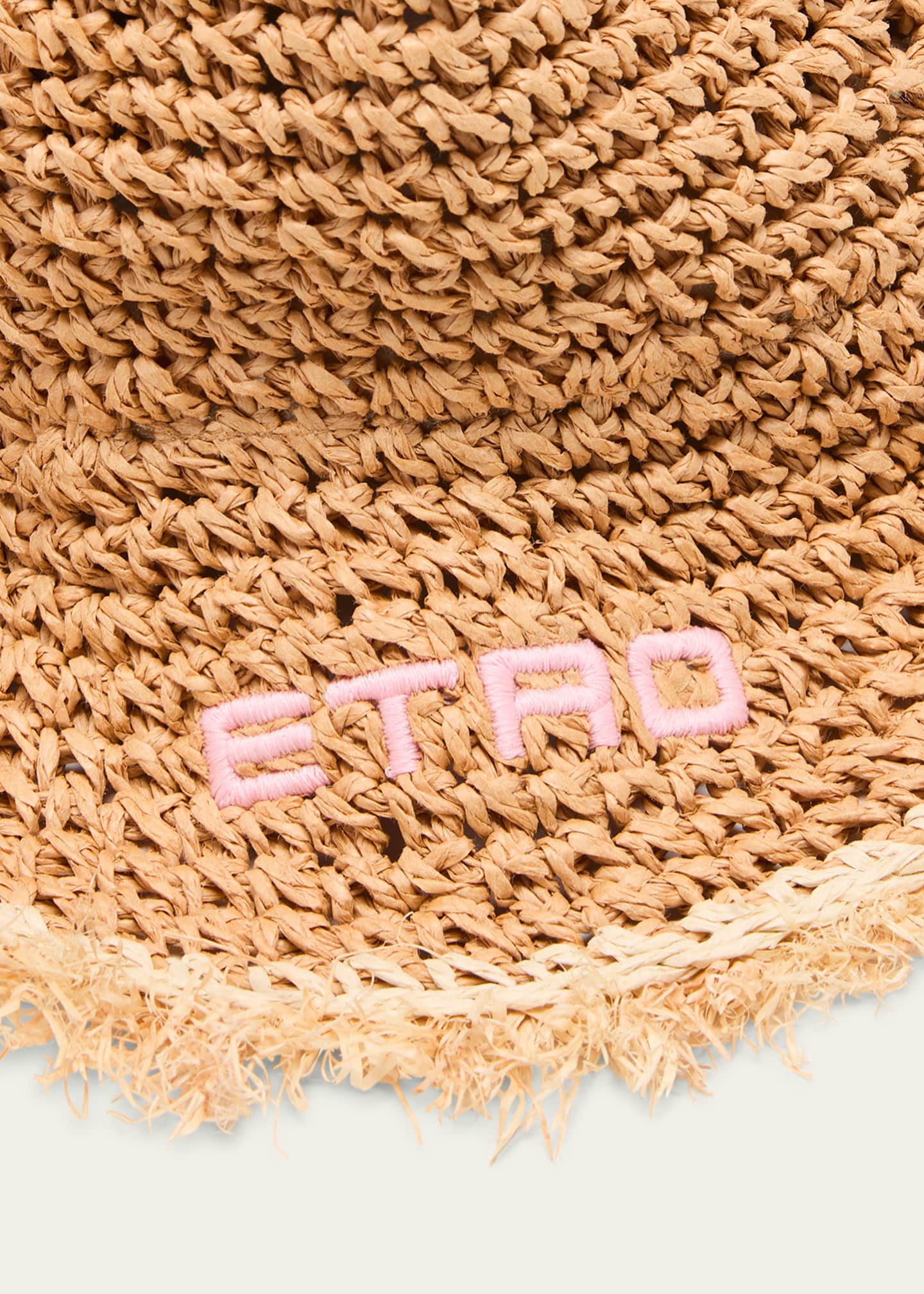 Etro Floral Embroidered Logo Paper Straw Bucket Hat Image 2 of 3