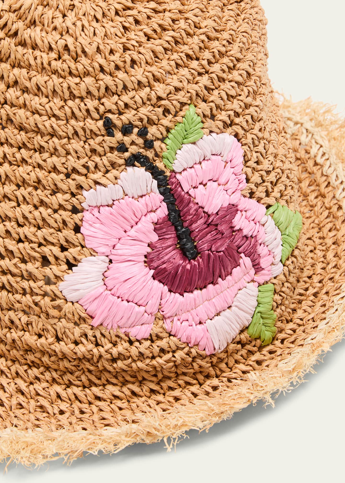 Etro Floral Embroidered Logo Paper Straw Bucket Hat Image 3 of 3