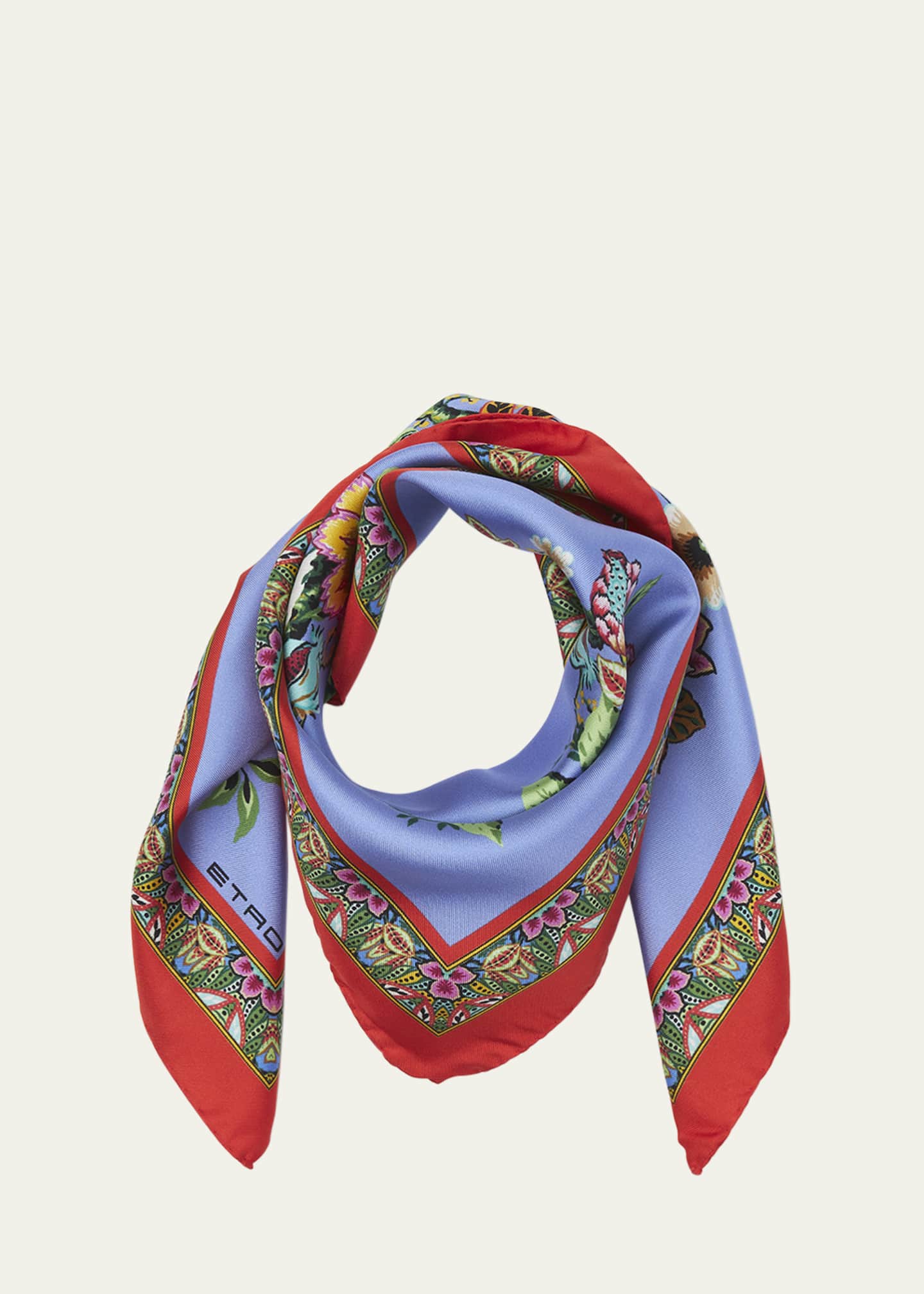 Etro Floral Multicolor Silk Scarf Bergdorf Goodman