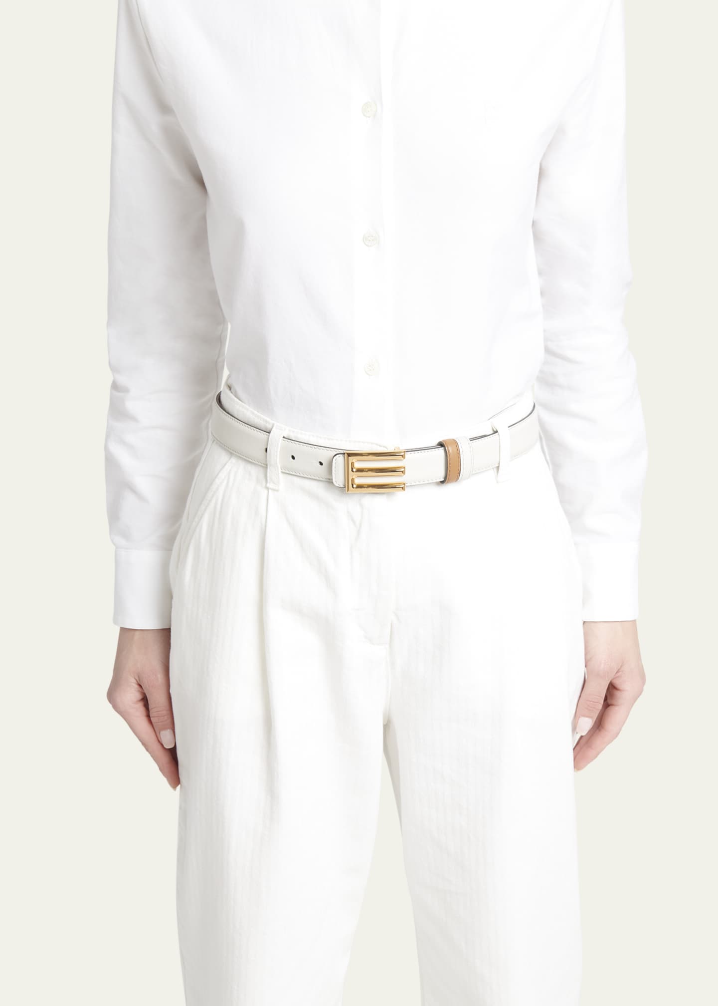 Etro E-Monogram Reversible Leather & Brass Belt Image 2 of 4