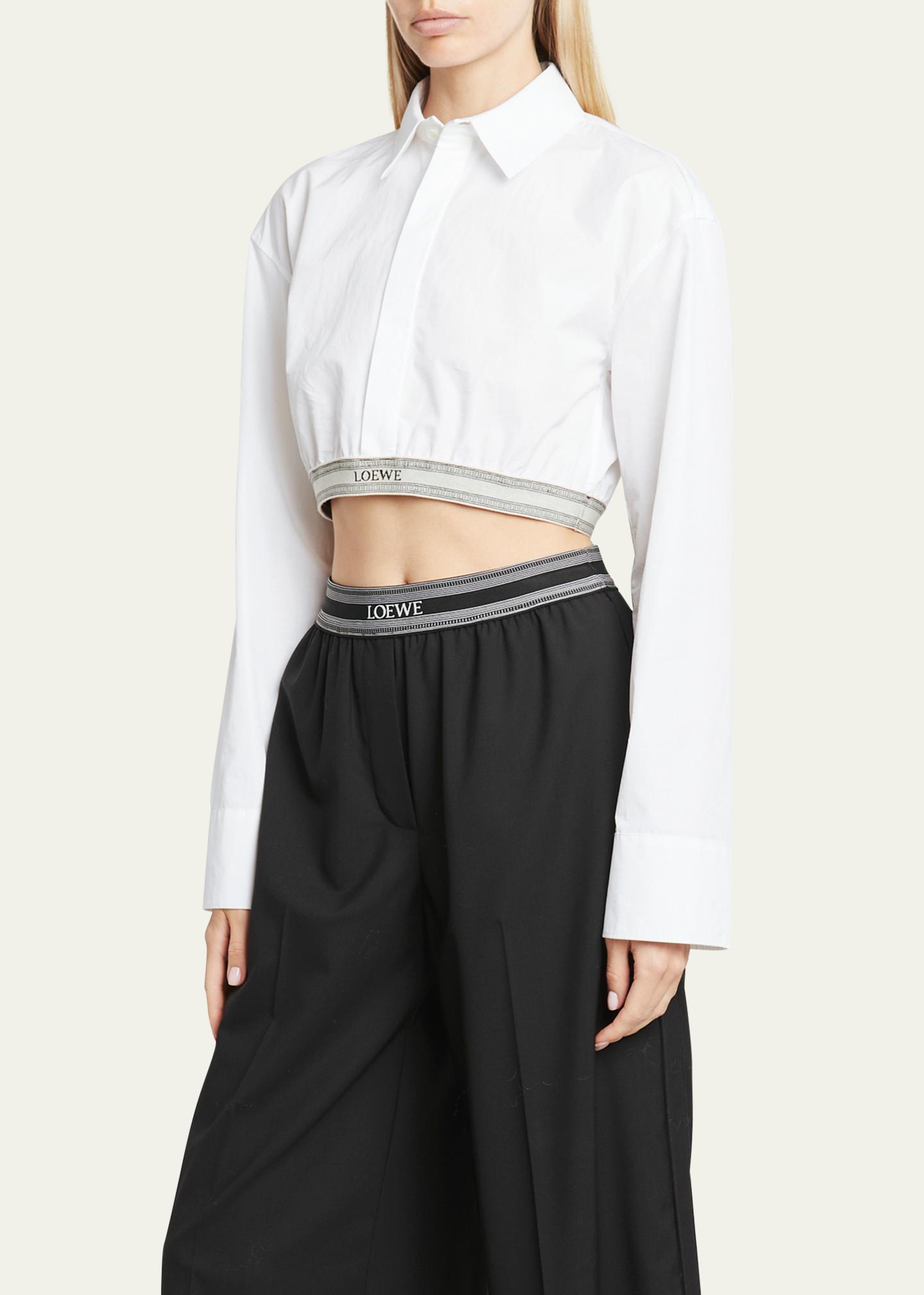 DKNY Women's Cropped Sportswear Sweater - Logo Waistband Contrast, Street Style Pullover - View #5