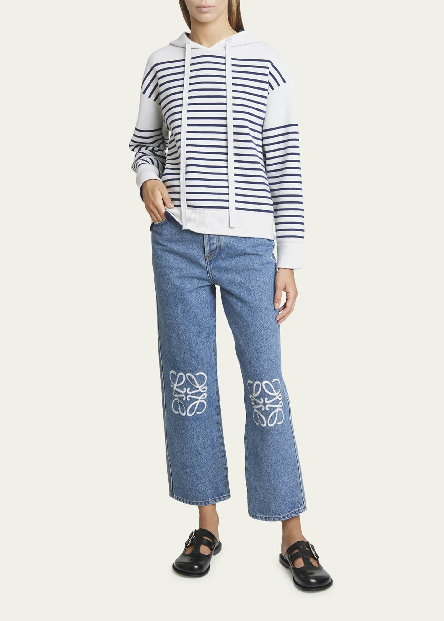 Anagram high-rise wide-leg jeans in blue - Loewe