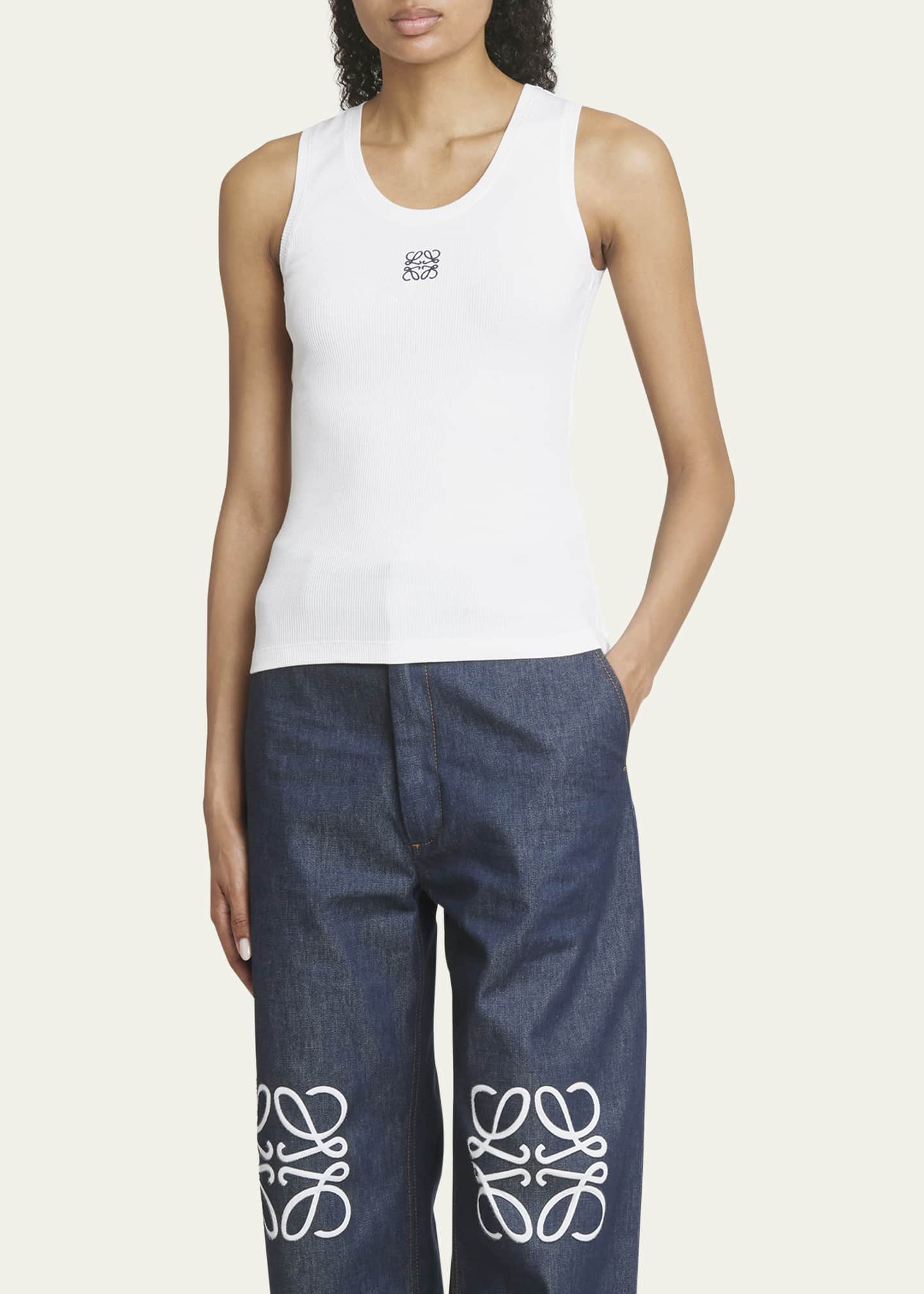 Loewe Anagram Logo Ribbed Tank Top Image 4 of 5