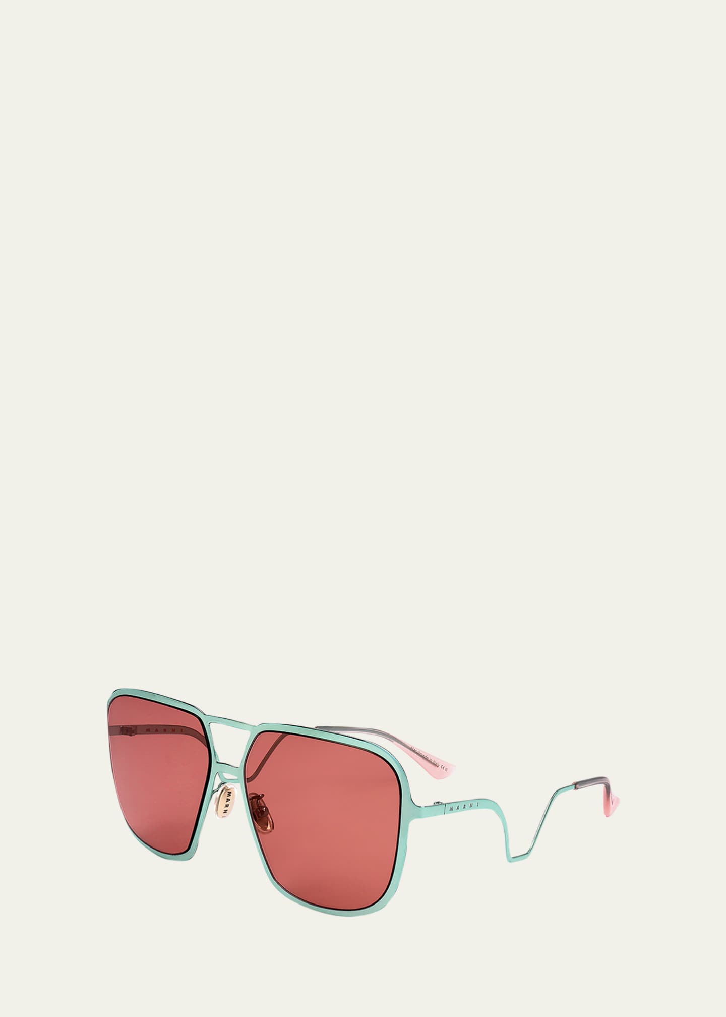 Marni Geometric Metal Aviator Sunglasses Image 2 of 3