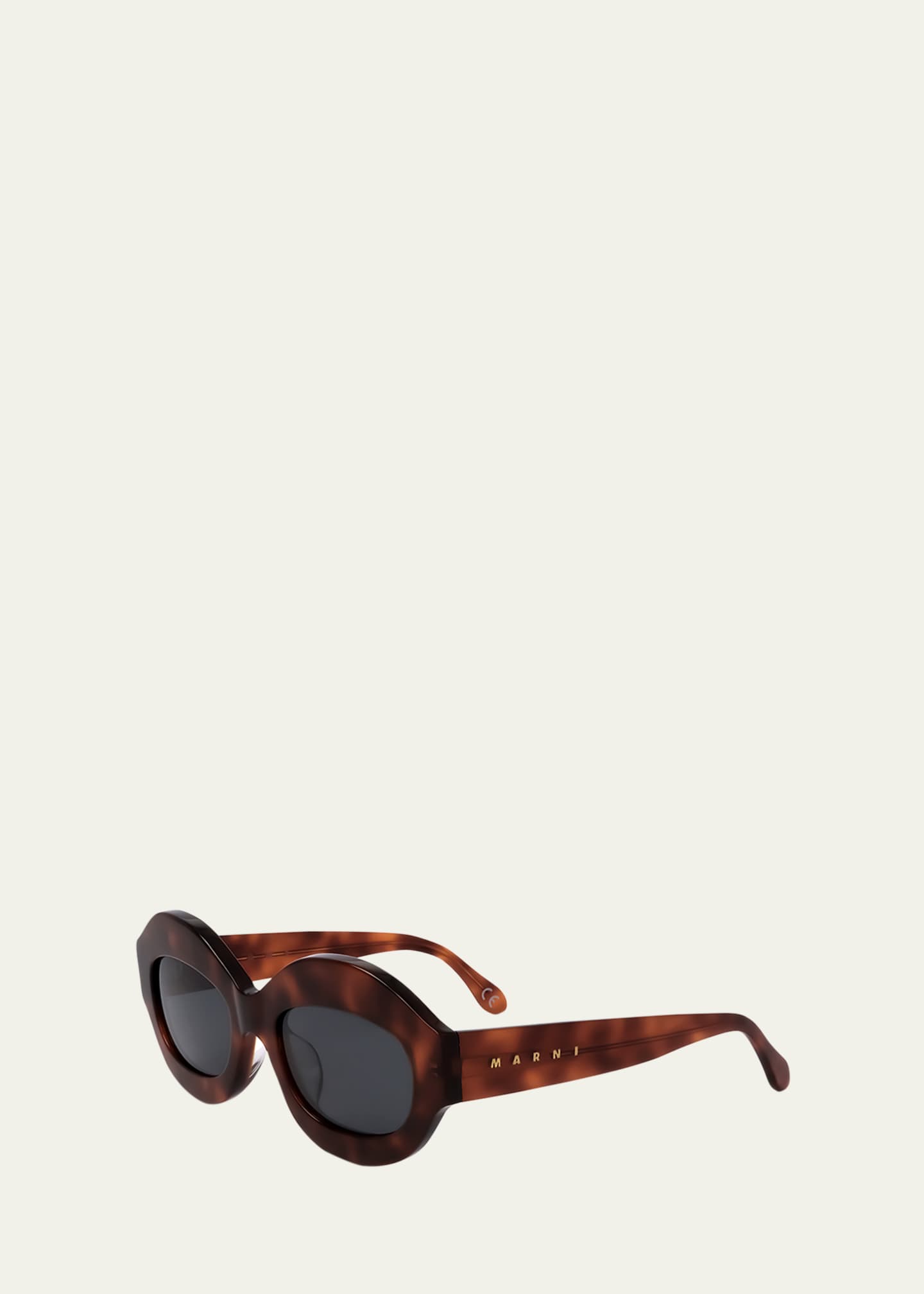 Marni Logo Acetate Oval Sunglasses Image 2 of 3