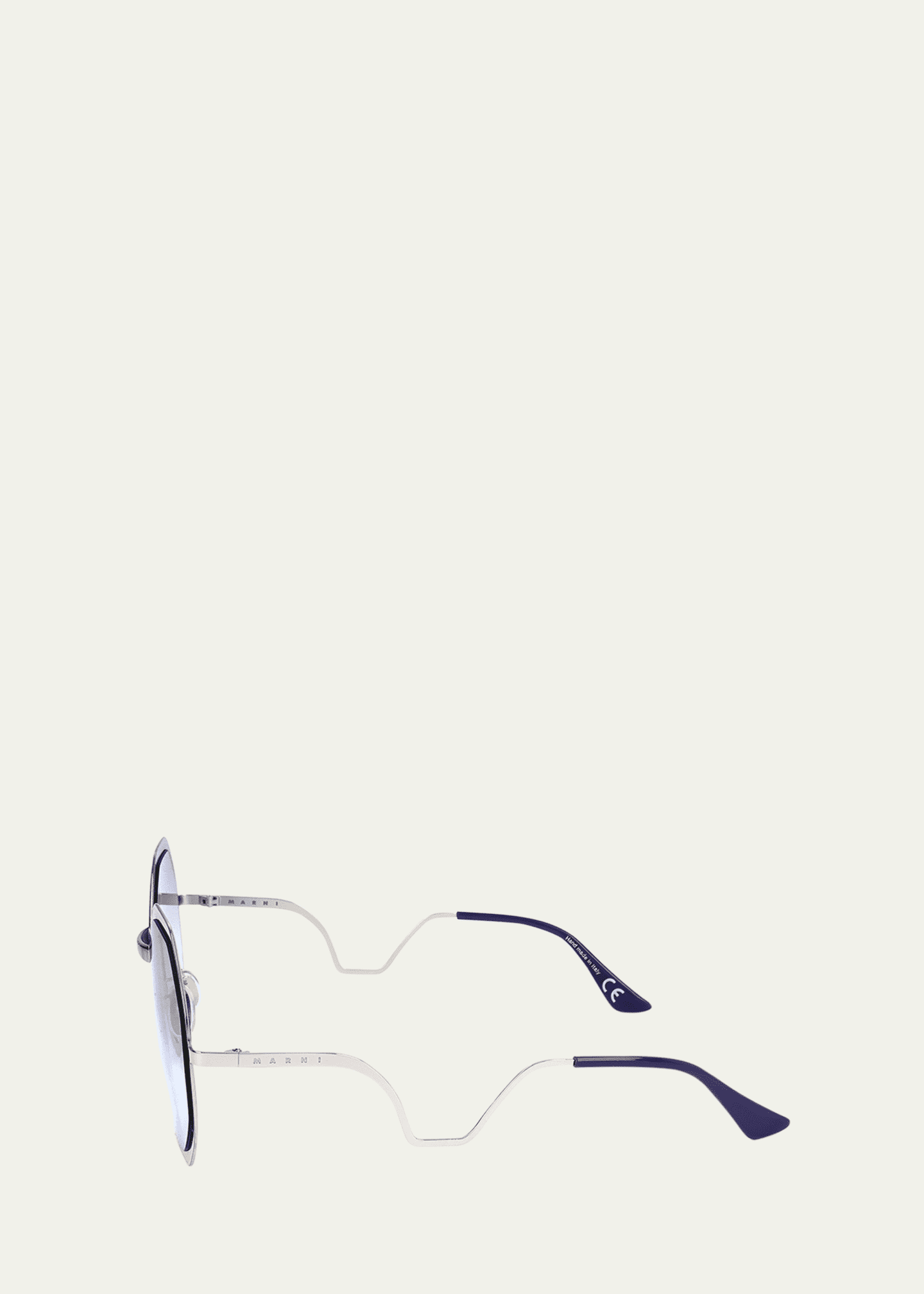 Marni Geometric Metal Round Sunglasses Image 3 of 3