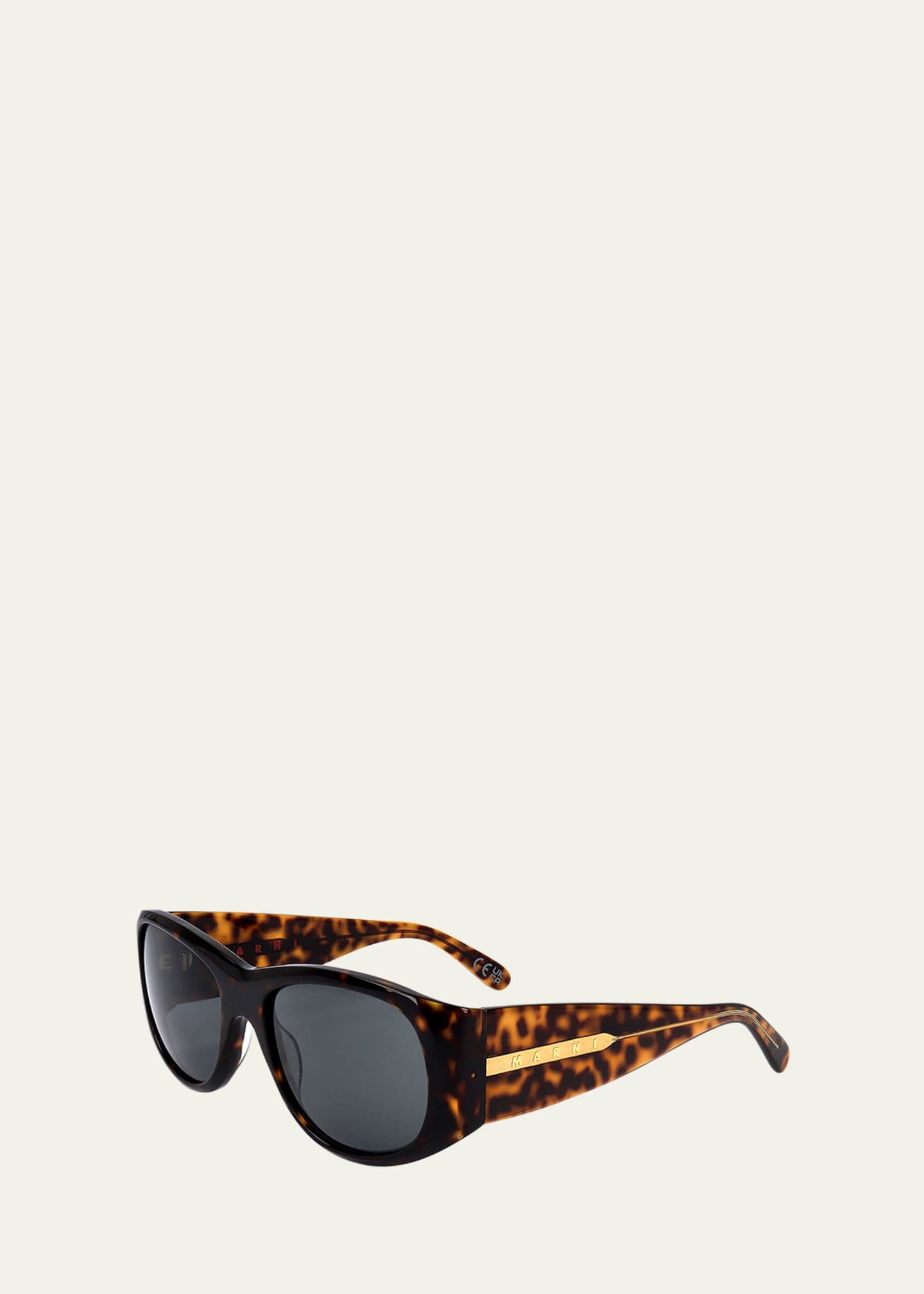 Marni Logo Acetate Wrap Sunglasses Image 2 of 3