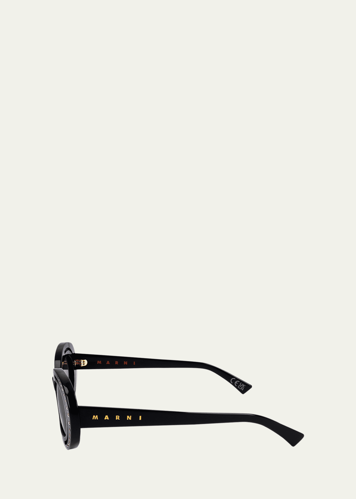 Marni Crystal-Embellished Acetate Oval Sunglasses Image 3 of 3