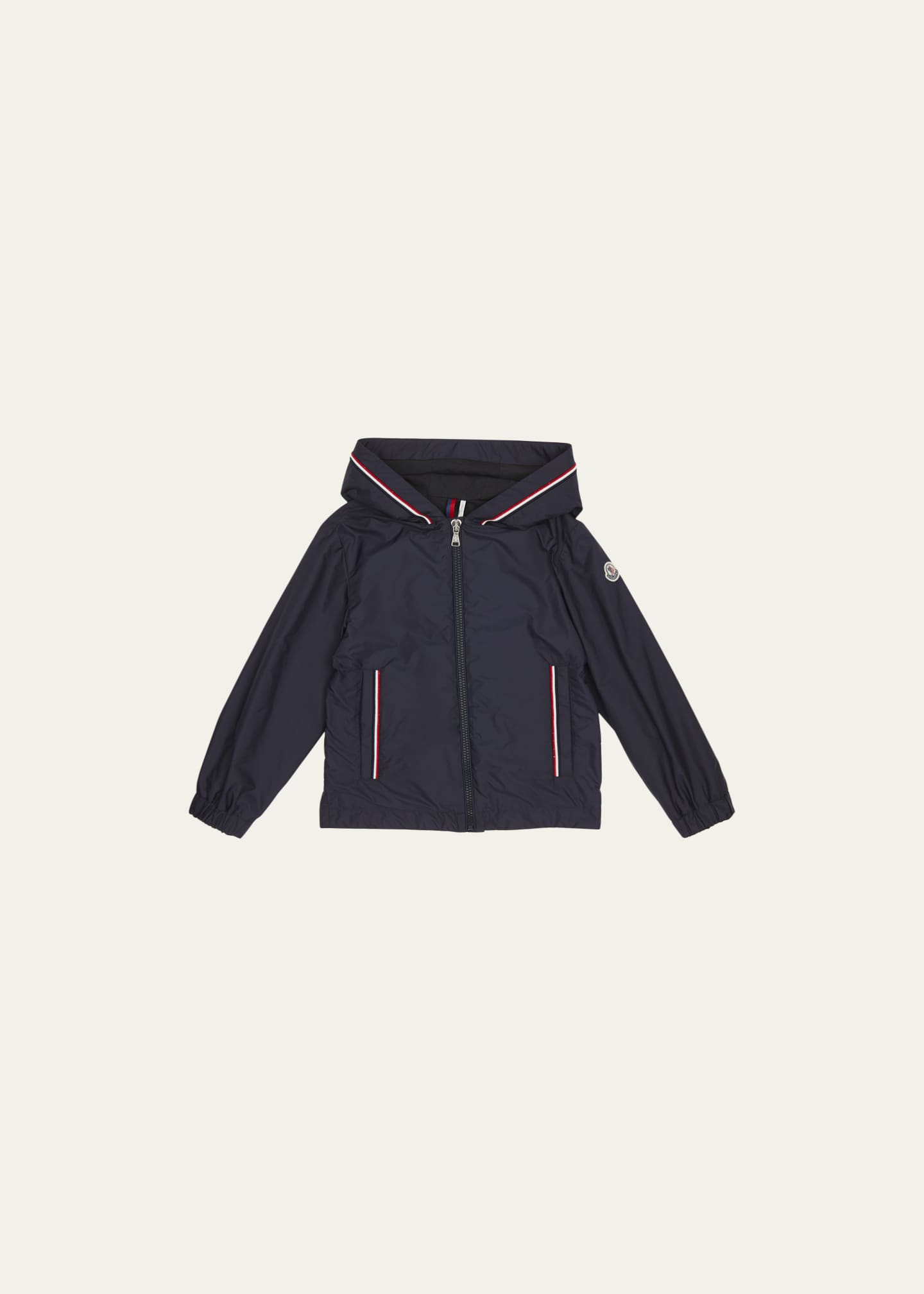 Moncler Boy's Granduc Tricolor Trim Jacket, Size 4-6 Image 1 of 3