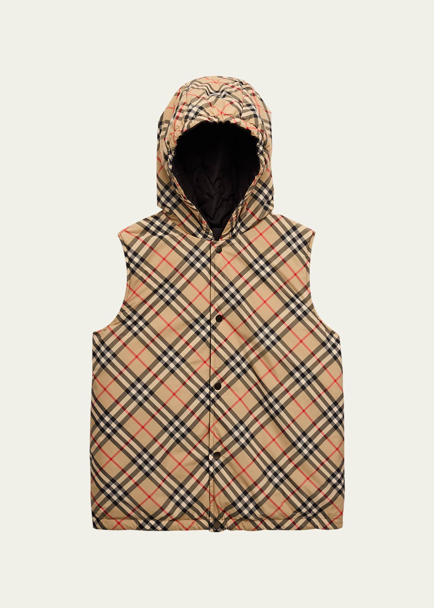 Burberry Boy s Slade Reversible Hooded Vest Size 3 14