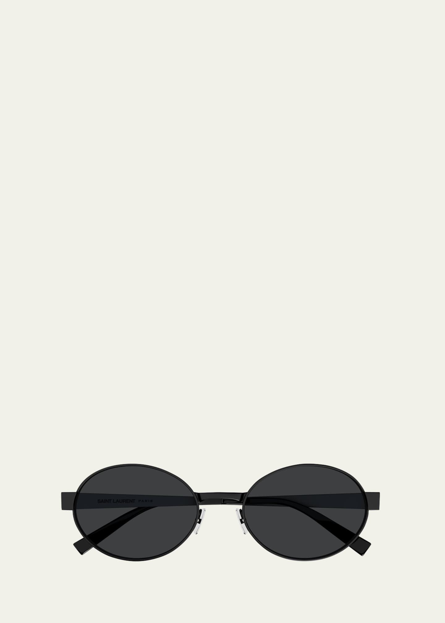 Saint Laurent Logo Metal Oval Sunglasses Image 1 of 2