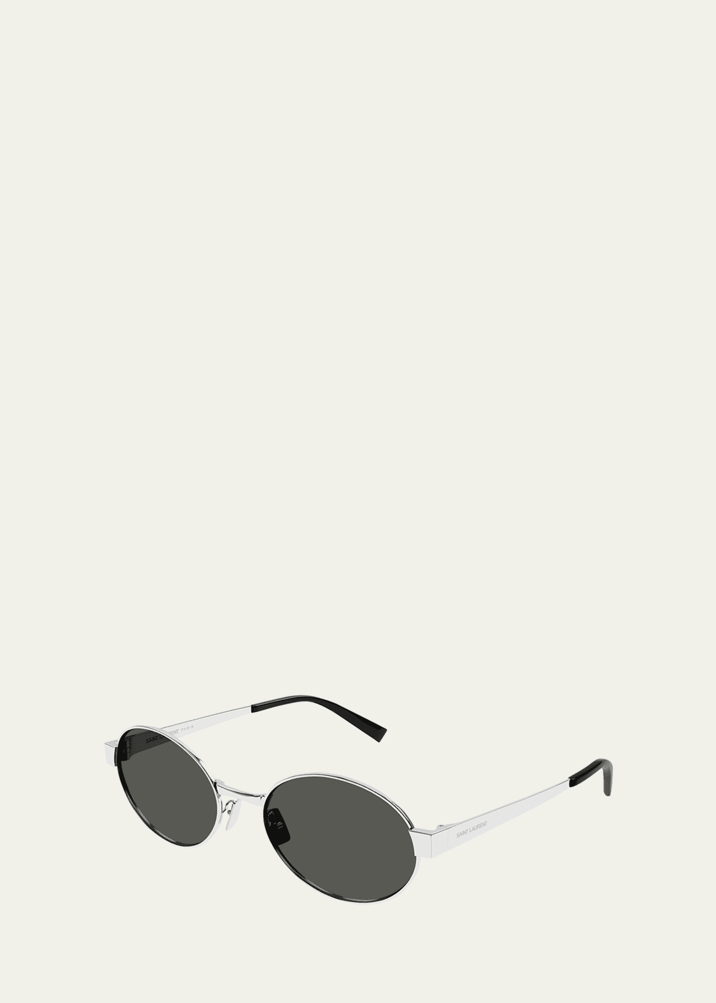 Saint Laurent Logo Metal Oval Sunglasses - Bergdorf Goodman