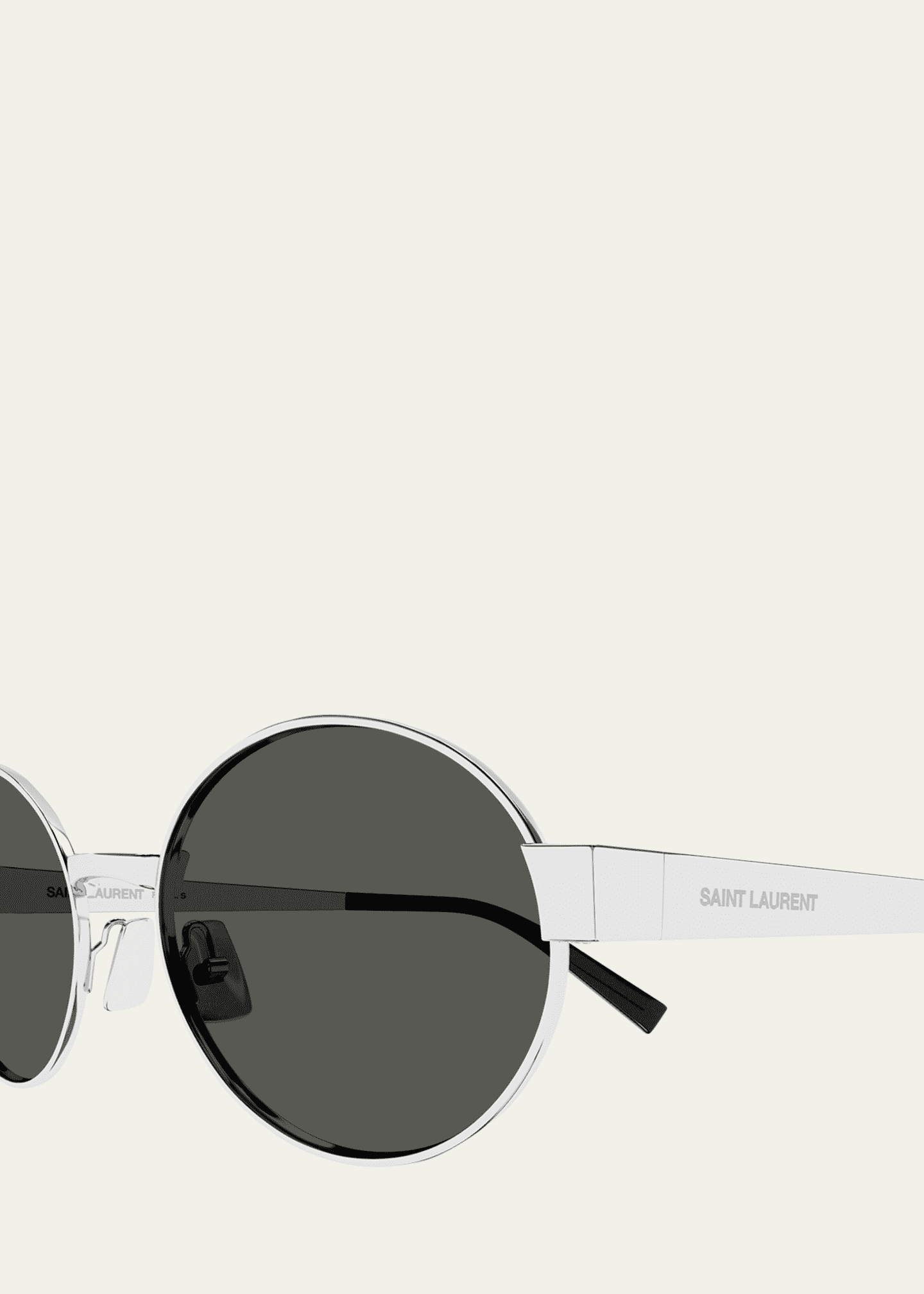 Saint Laurent Logo Metal Oval Sunglasses - Bergdorf Goodman