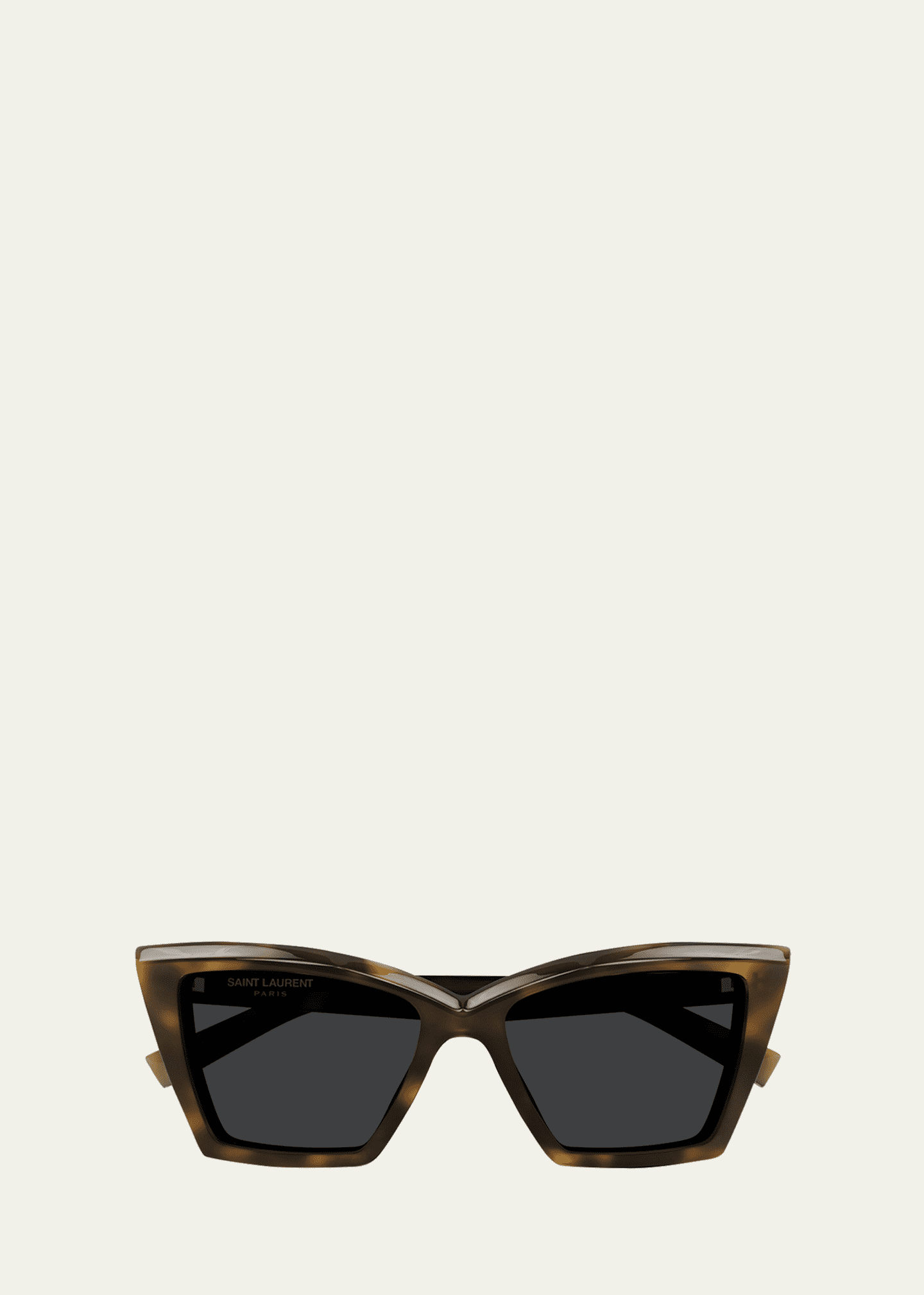 Saint Laurent Beveled Acetate Cat-Eye Sunglasses Image 1 of 2