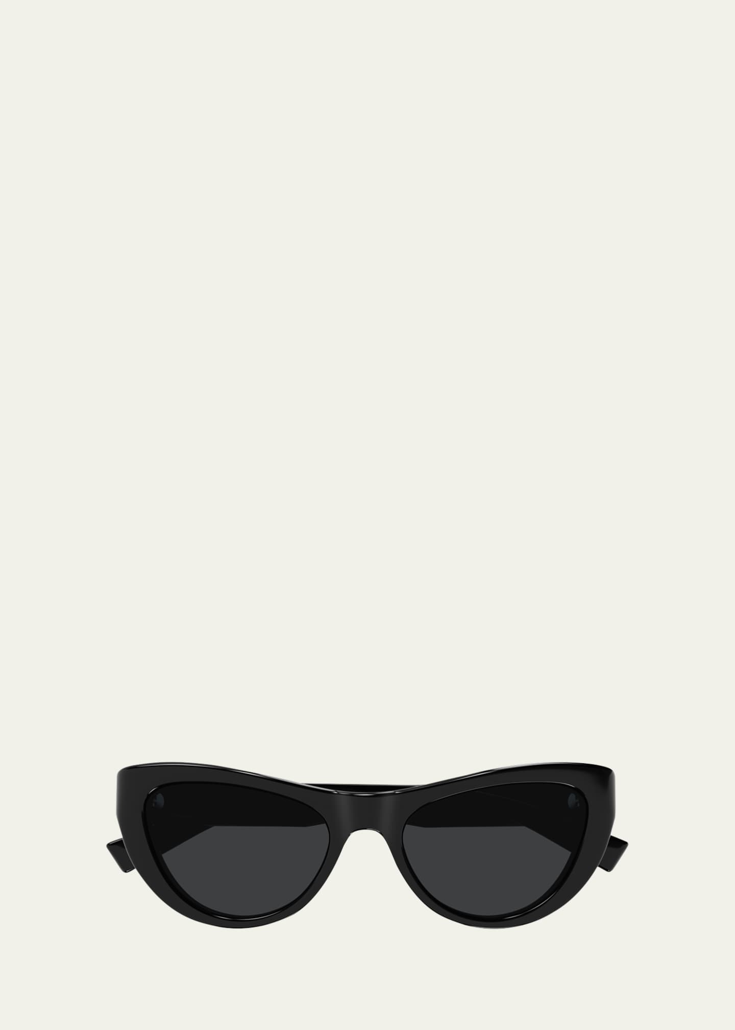 Saint Laurent Sleek Logo Plastic Cat-Eye Sunglasses Image 1 of 2