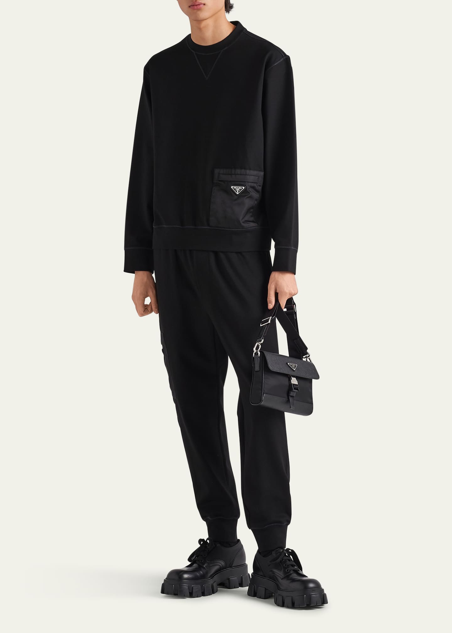 【関税込み】prada Re-nylon sweatshirt Prada Men's Felpa Sweatshirt with Re-Nylon Pocket - Bergdorf
