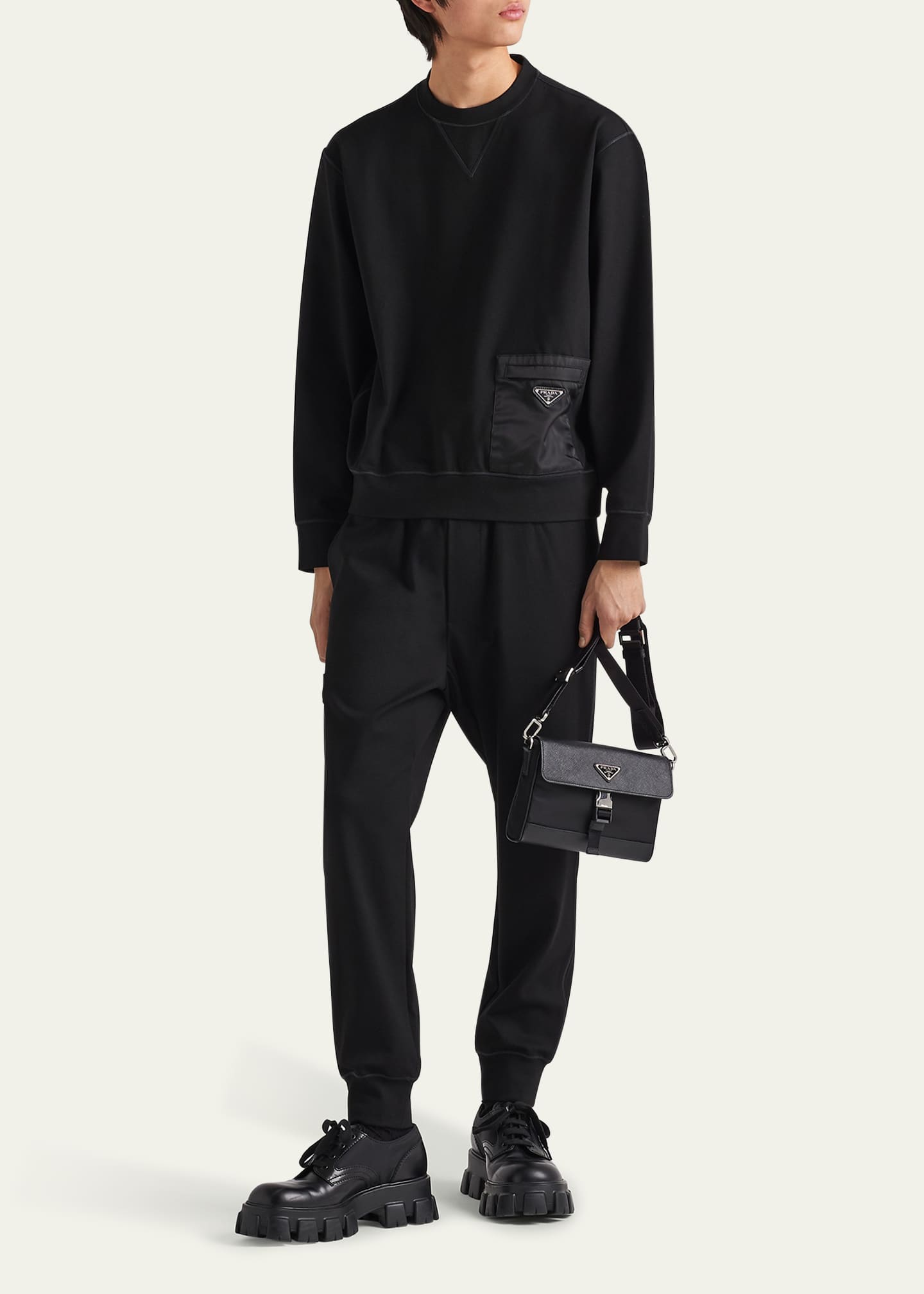 Prada Men's Technical Cotton and Re-Nylon Pants