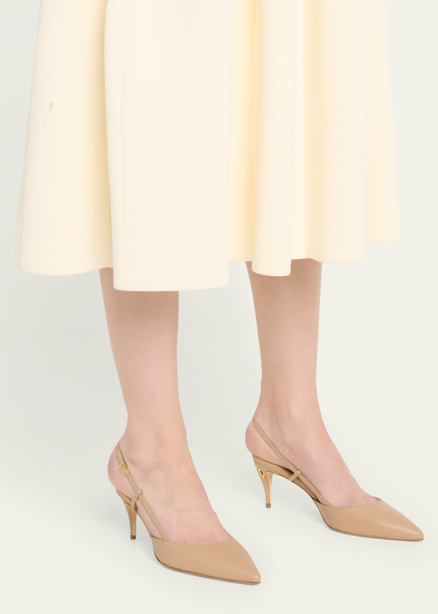 Jennifer Chamandi Mario Leather Slingback Pumps Image 2 of 5