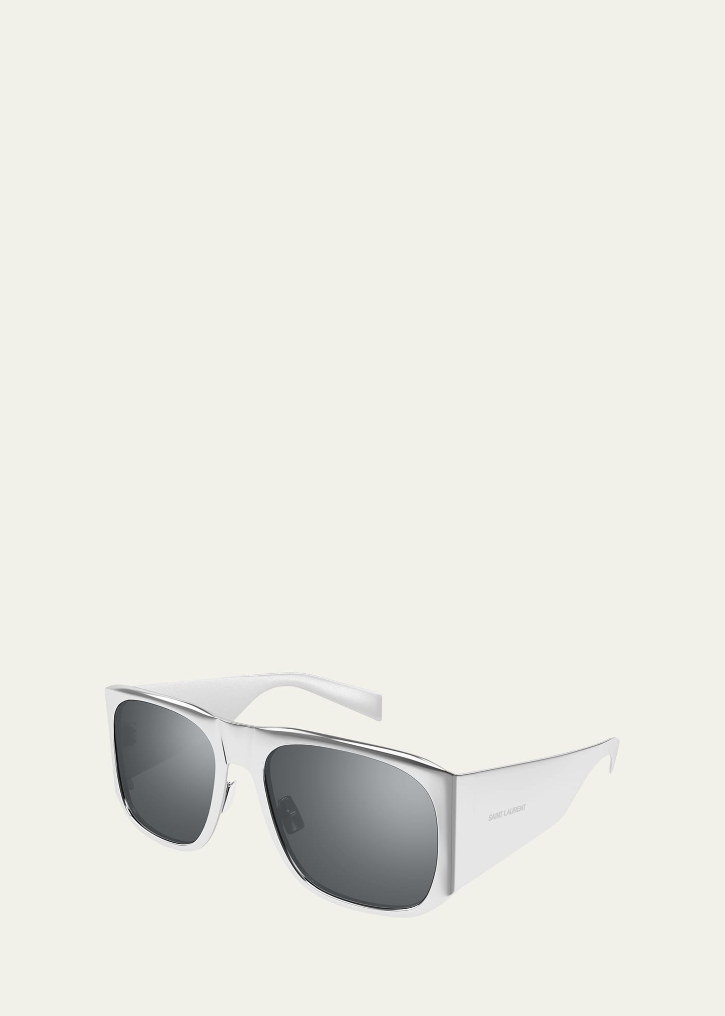 Saint Laurent Men's SL 636 Thick Metal Rectangle Sunglasses Image 2 of 2