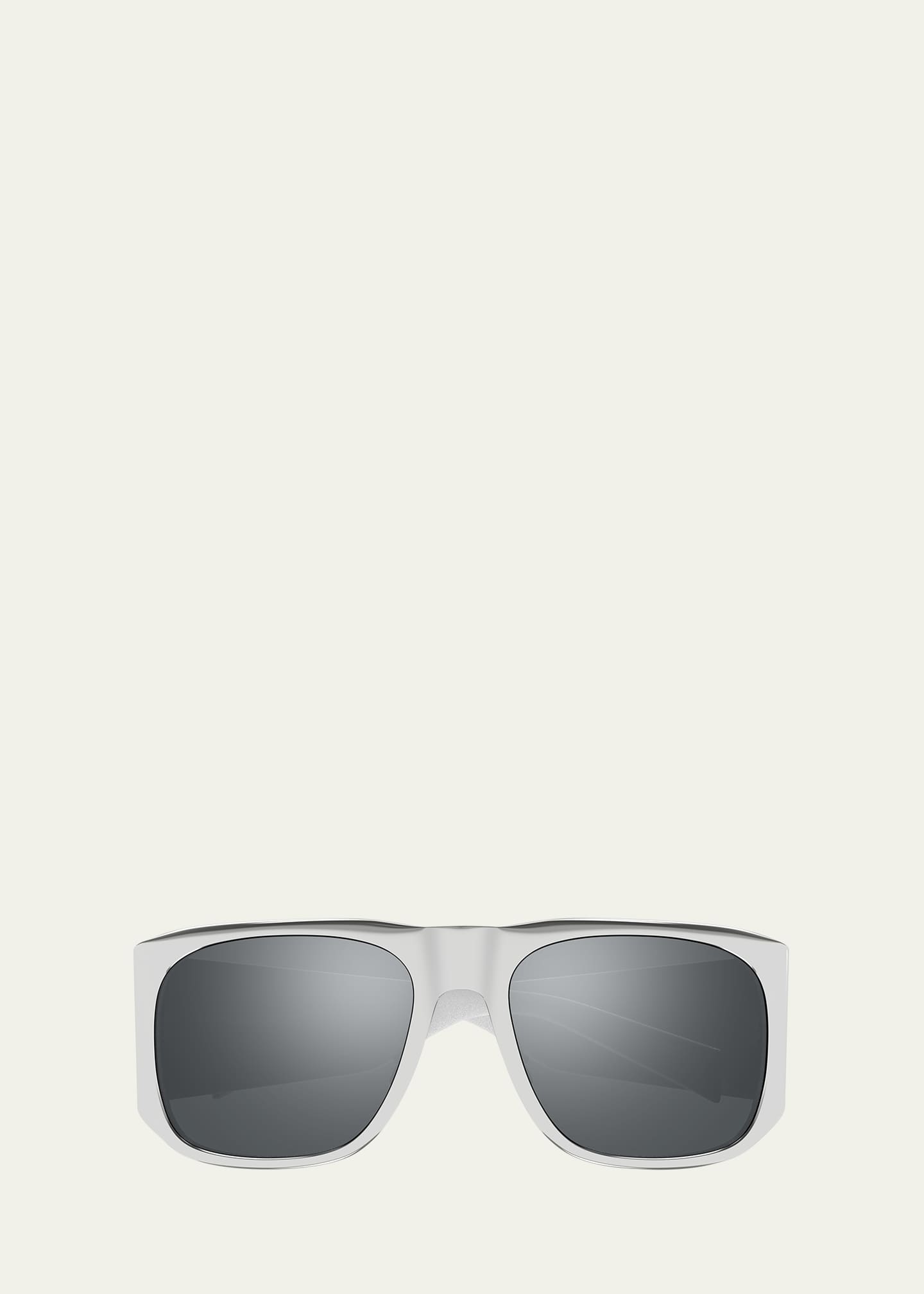 Saint Laurent Men's SL 636 Thick Metal Rectangle Sunglasses Image 1 of 2