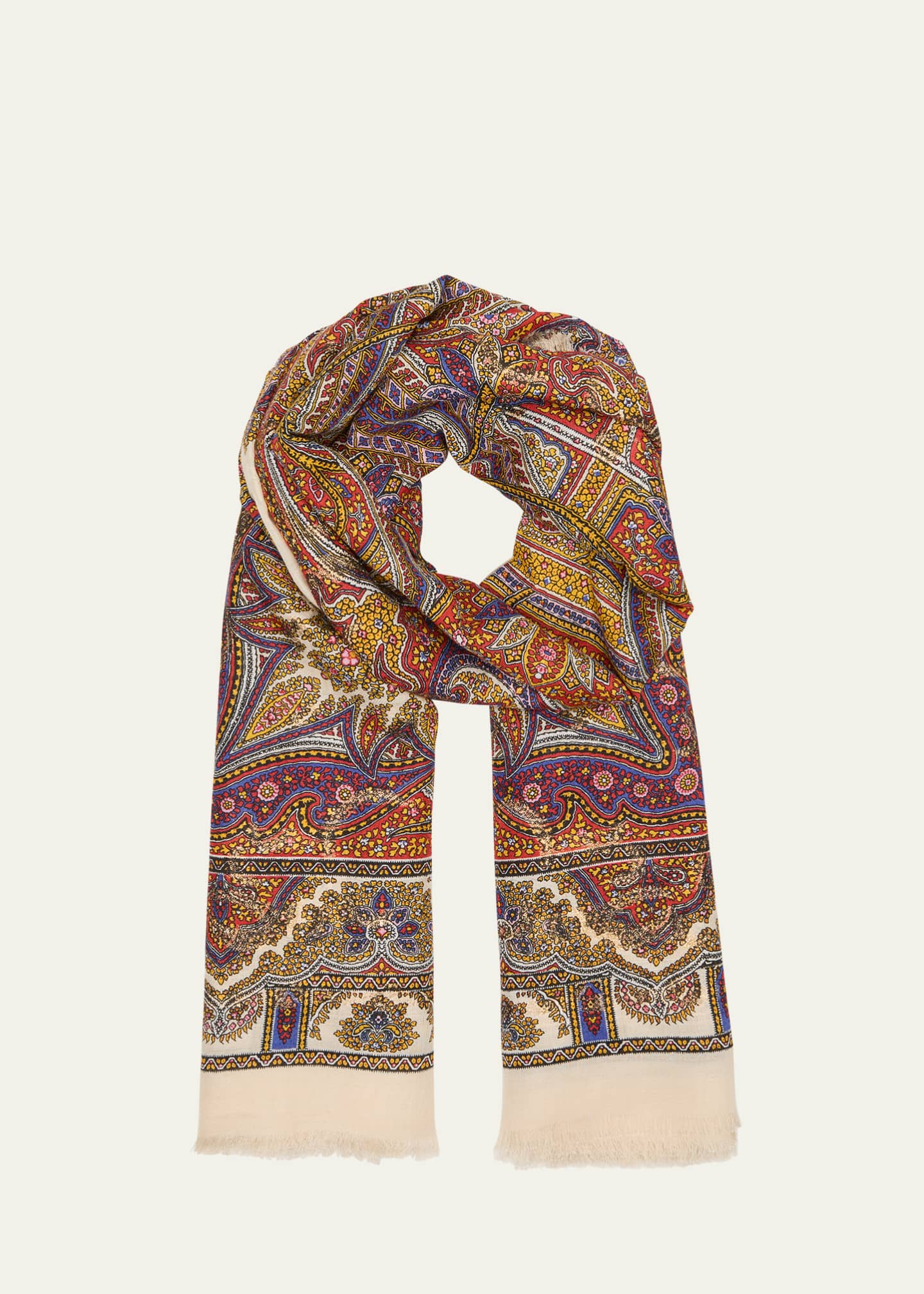 Saint Laurent Vintage Paisley Cashmere-Blend Scarf Image 1 of 5