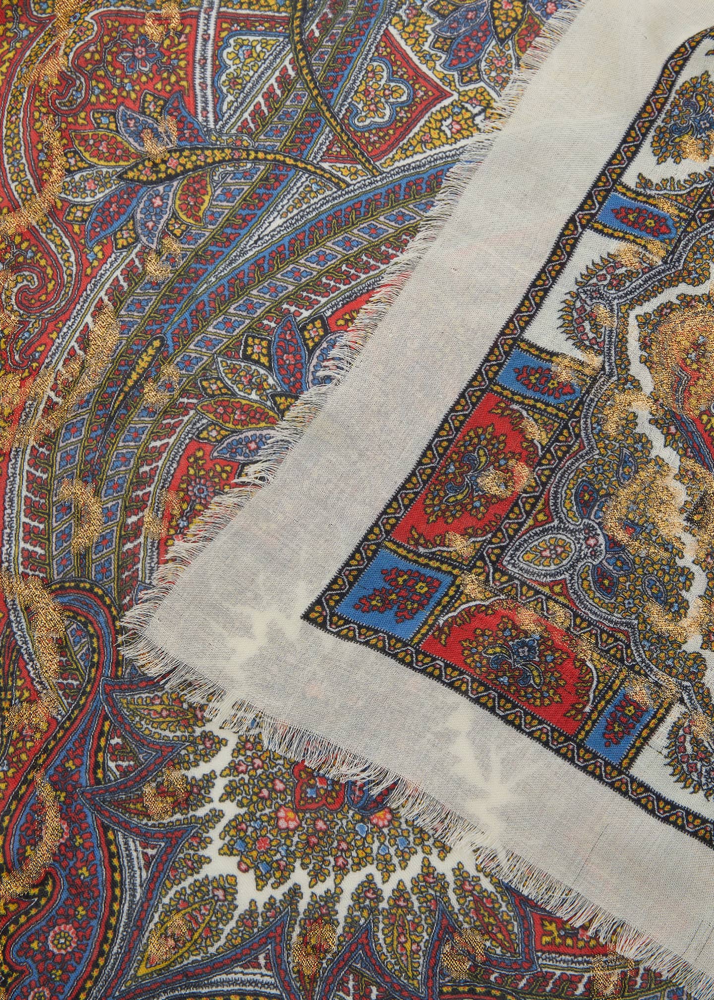 Saint Laurent Vintage Paisley Cashmere-Blend Scarf Image 5 of 5