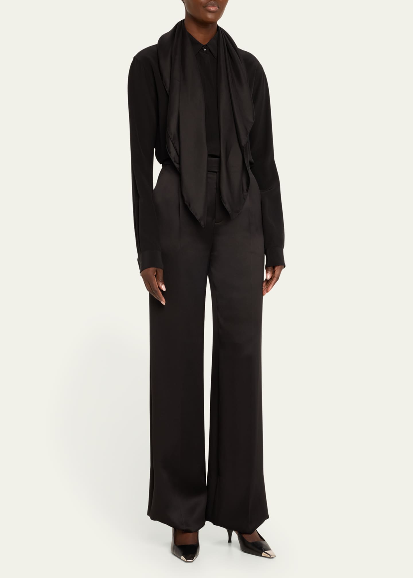 Saint Laurent YSL Charmeuse Silk Scarf Image 3 of 4