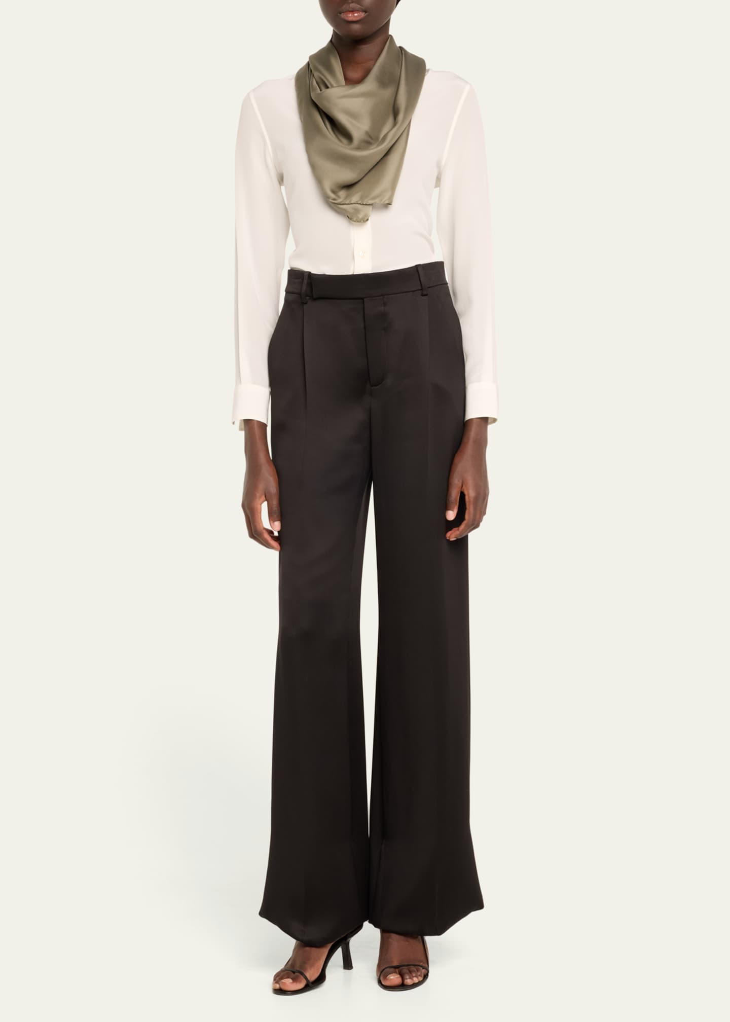 Saint Laurent YSL Charmeuse Silk Scarf Image 2 of 3