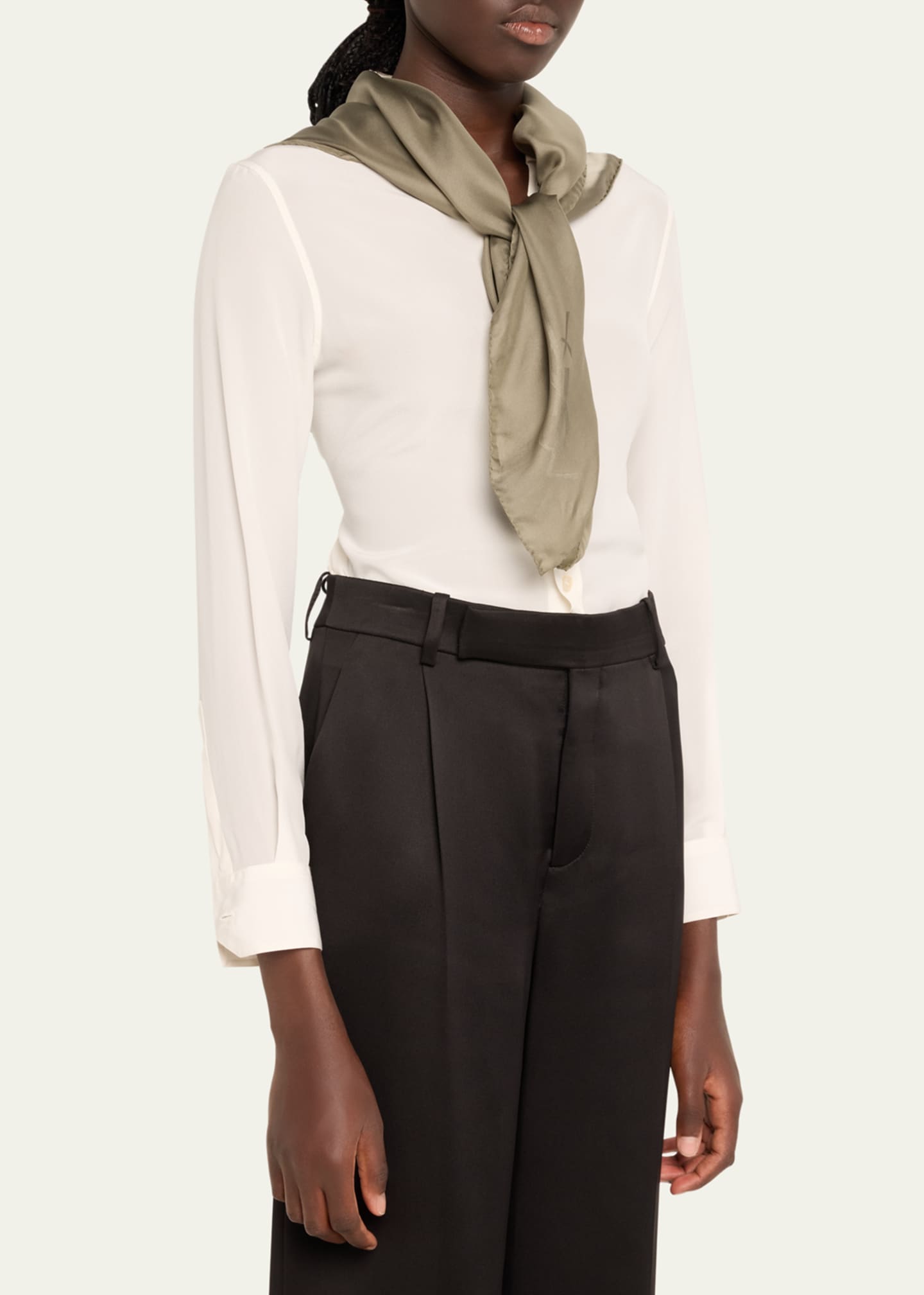 Saint Laurent YSL Charmeuse Silk Scarf Image 3 of 3
