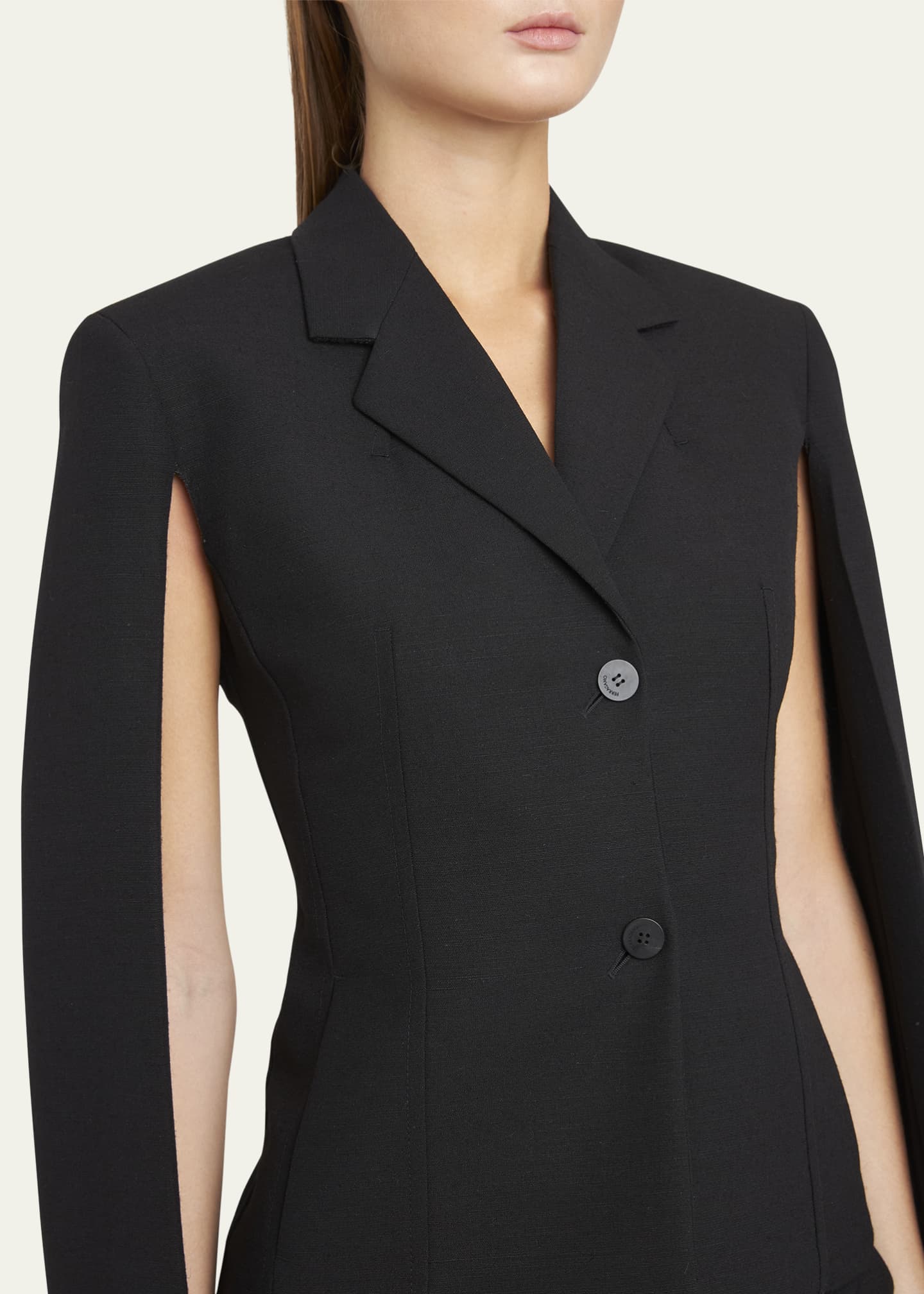 Blazer with outlet cape sleeves