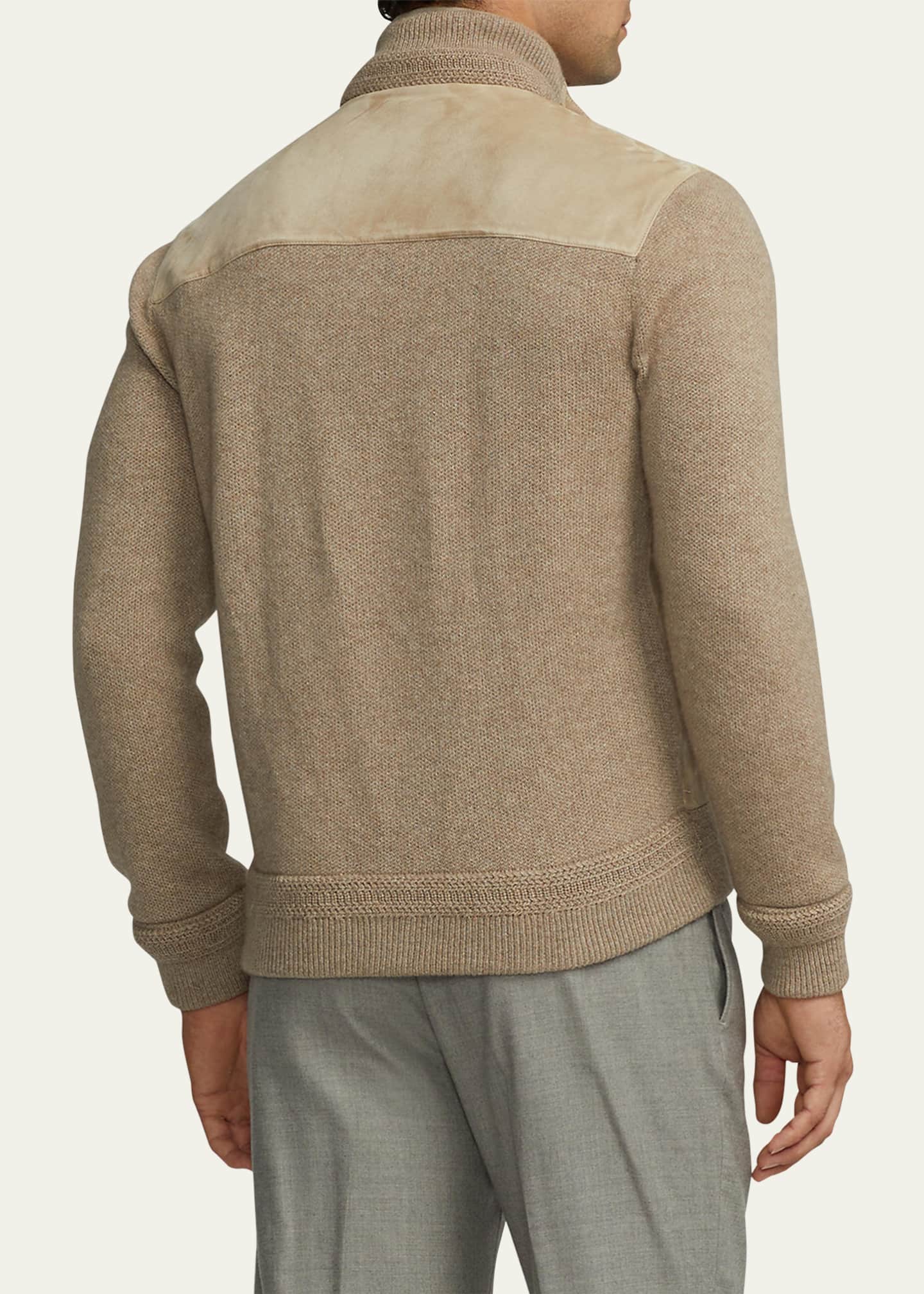 Mens suede front clearance cardigan