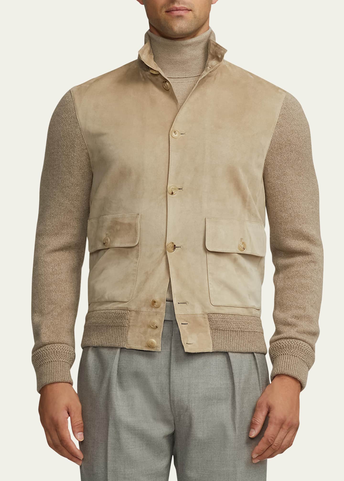 Mens suede outlet front cardigan