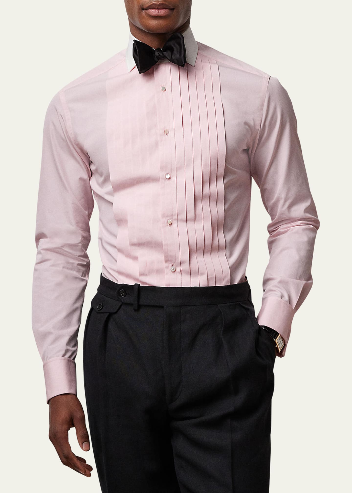 Ralph Lauren Purple Label Men s Pleated French Cuff Tuxedo Shirt