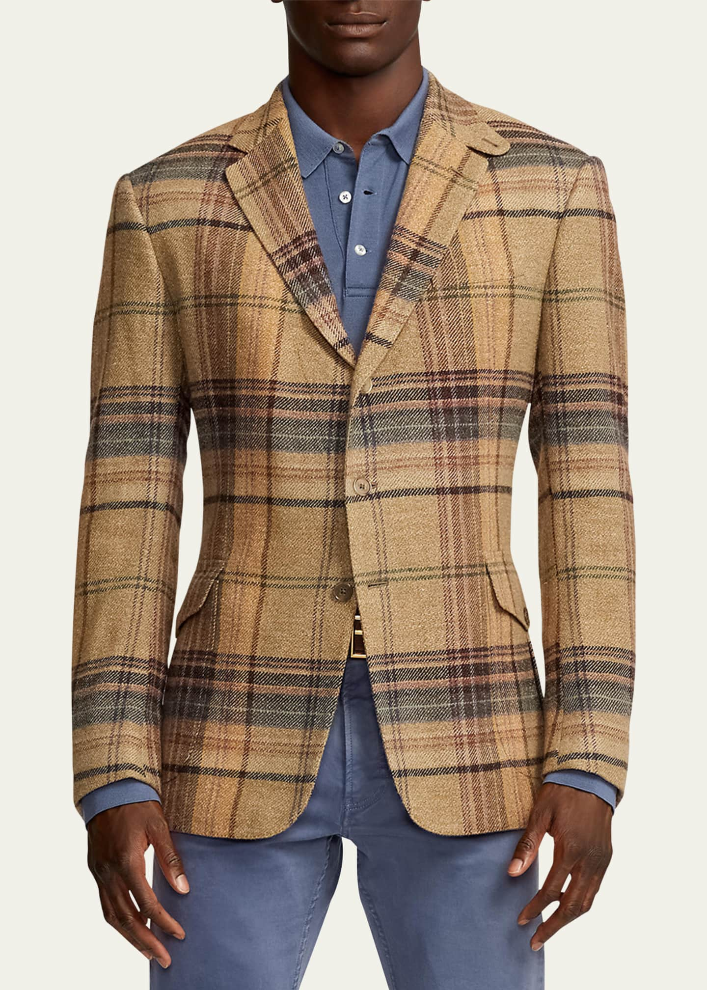 Ralph Lauren Purple Label Men's Kent Hand-Tailored Plaid Tweed Sport ...