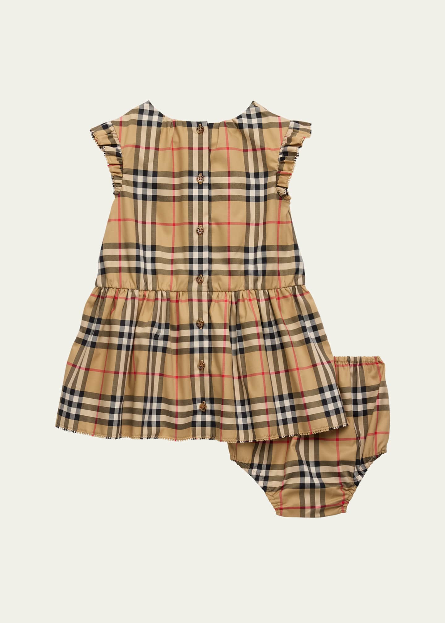 Burberry Girl's Leana Check Dress with Bloomers, Size 3M-18M Image 2 of 3