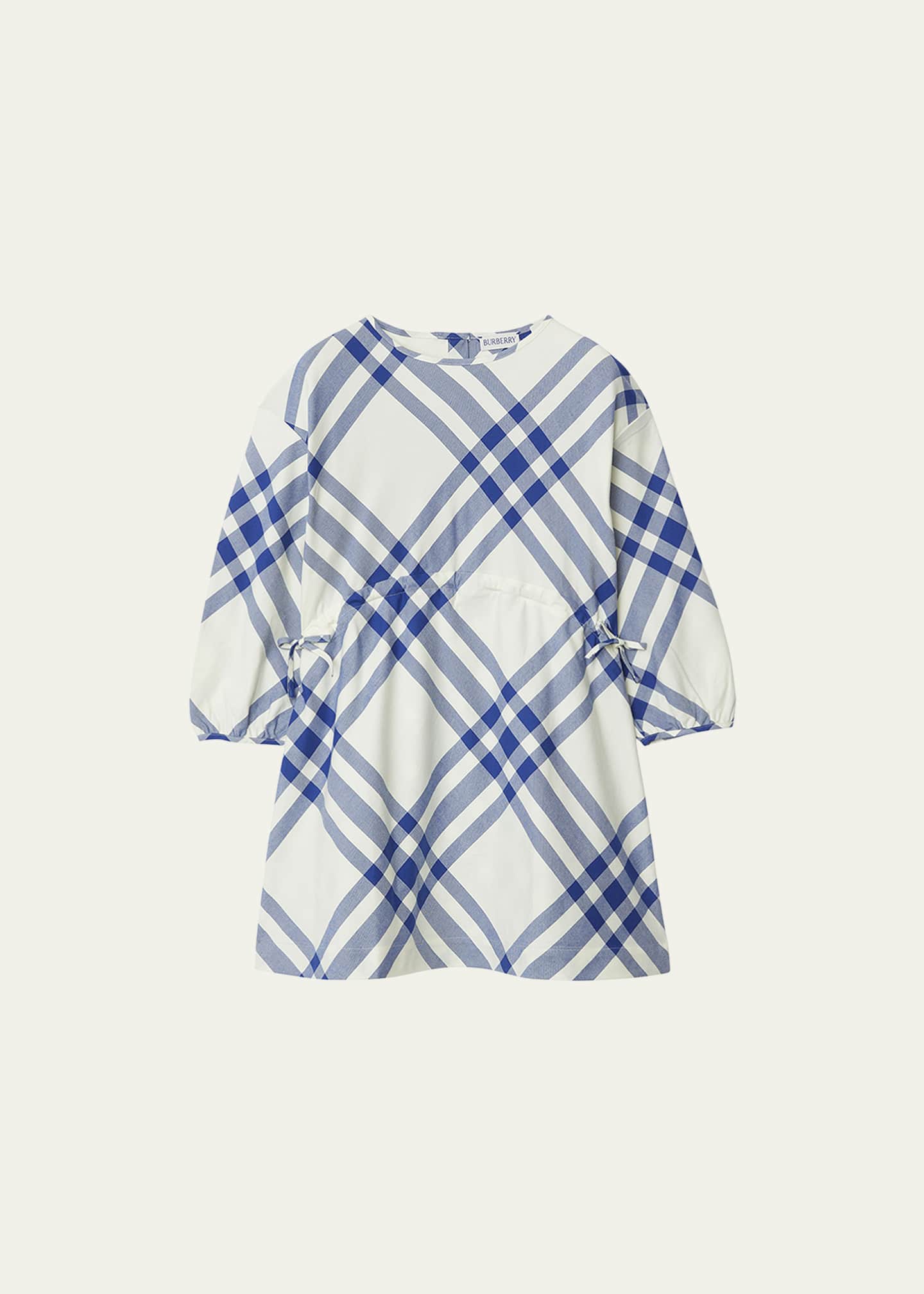 Burberry Girl s Trevelle Check Cotton Long Sleeve Dress Size 3 14