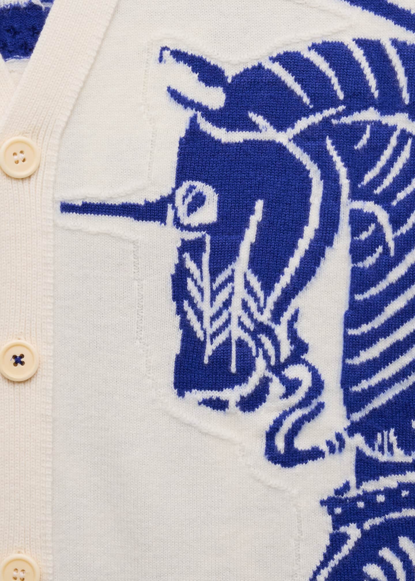 Boy's Bobble EKD Intarsia Wool Cashmere Cardigan, Size 4-12
