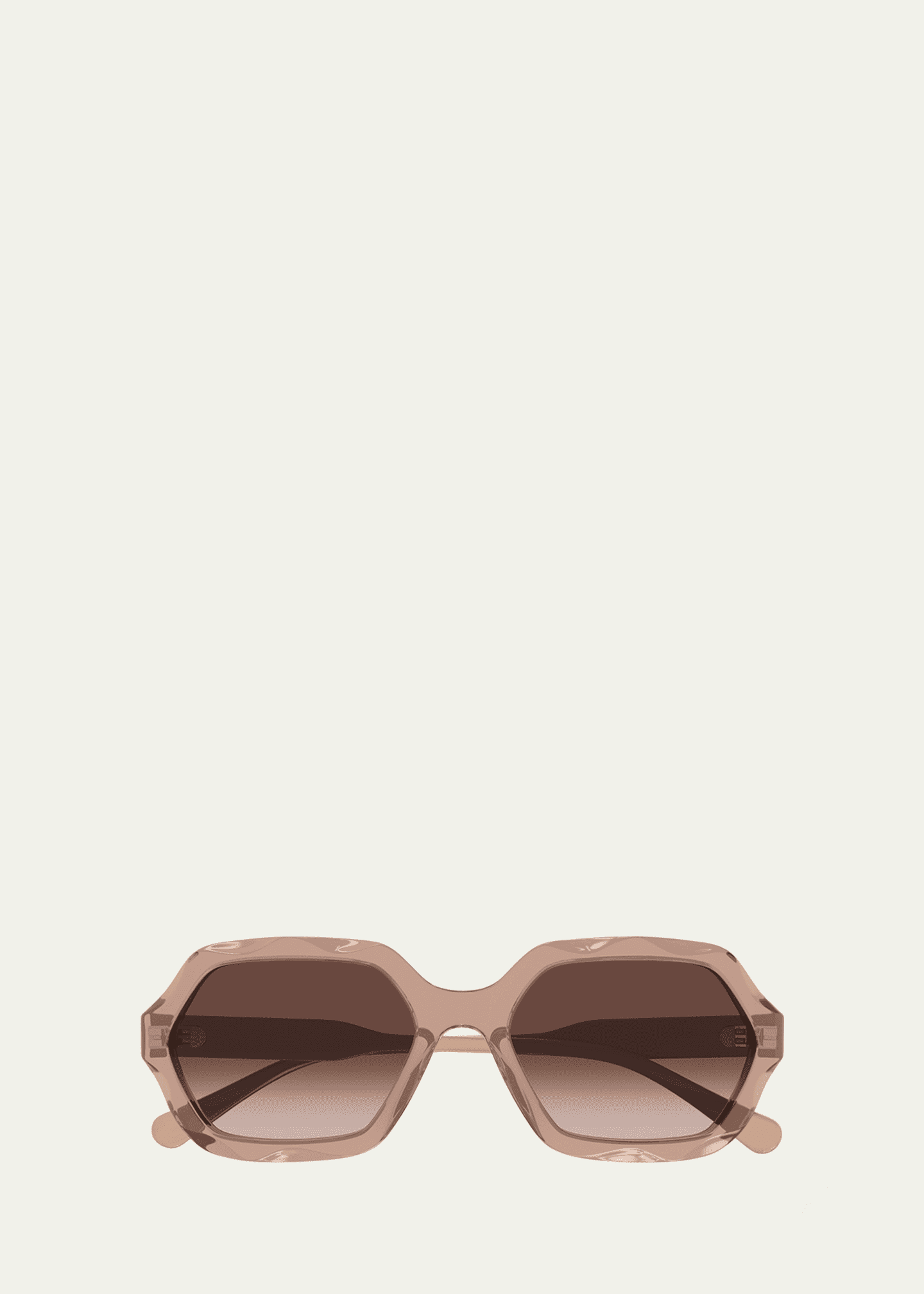 Chloe Wavy Acetate Rectangle Sunglasses