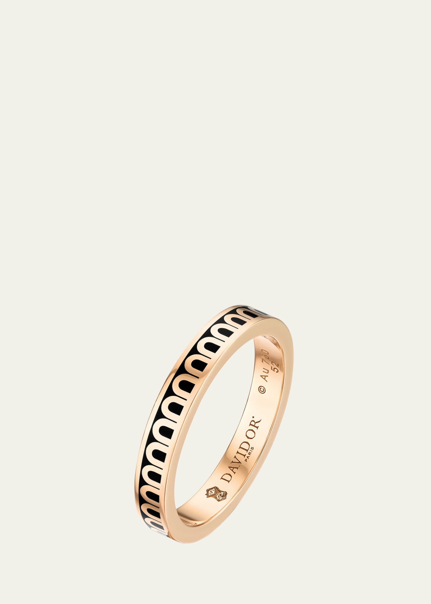 DAVIDOR L'Arc de DAVIDOR Ring PM in 18K Rose Gold with Caviar Lacquered Ceramic Image 1 of 3
