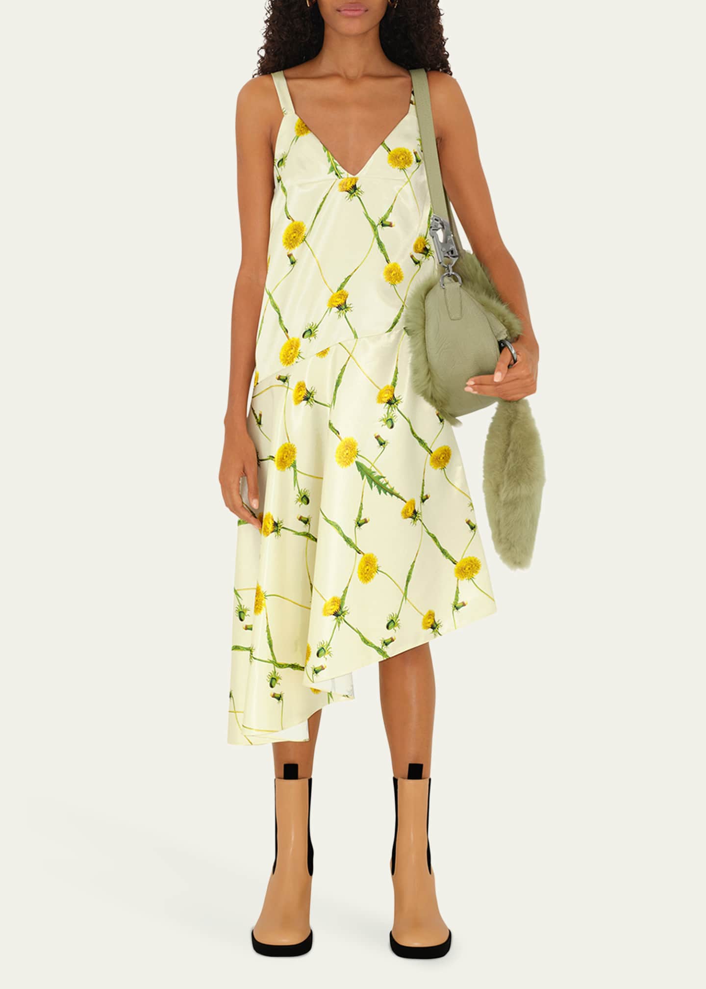 Burberry Floral Print High-Low Mini Dress Image 2 of 5