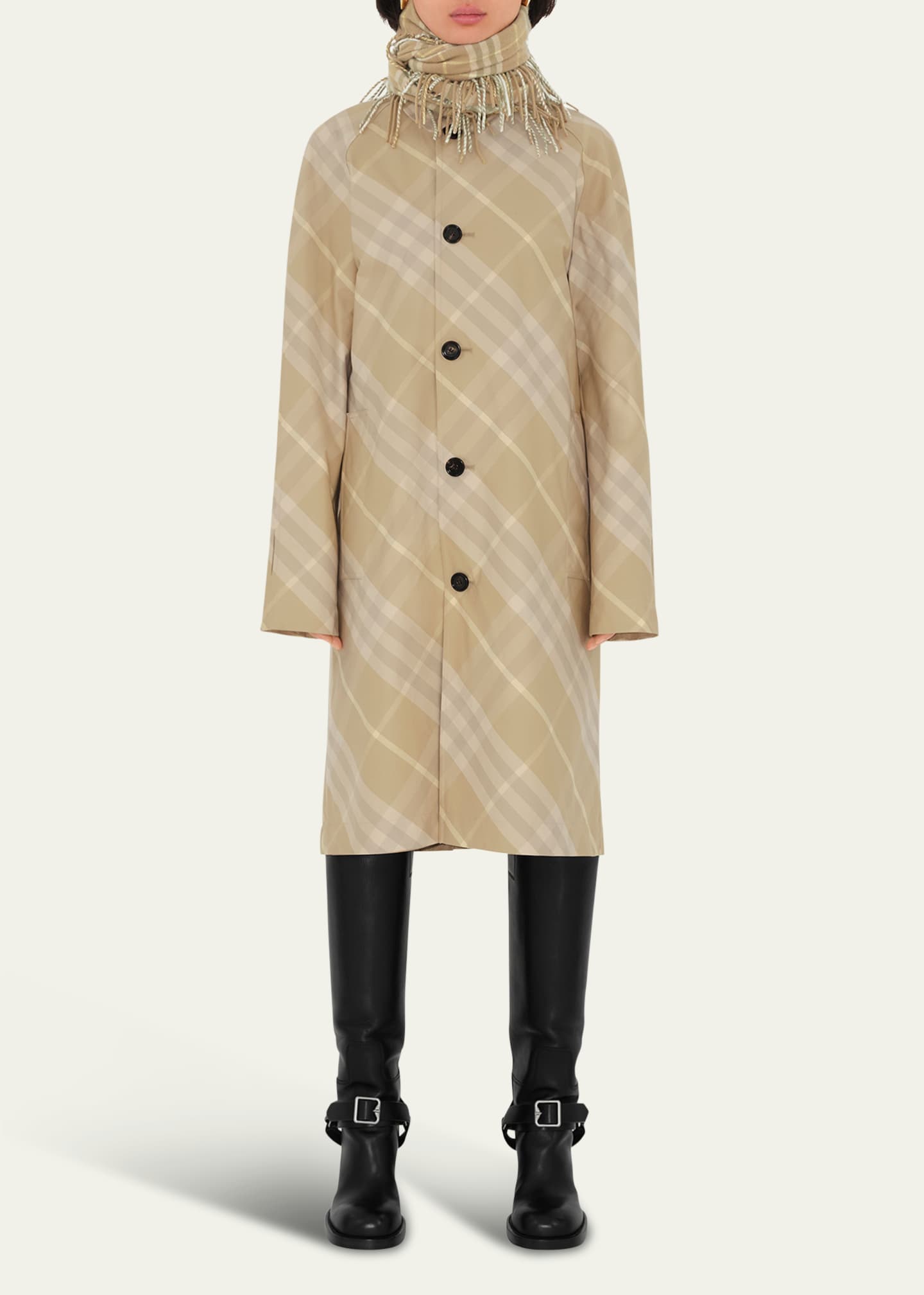 Burberry print trench coat discount
