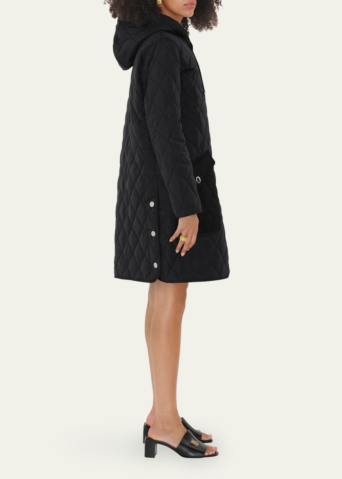 Burberry quilted coat with hood cheap